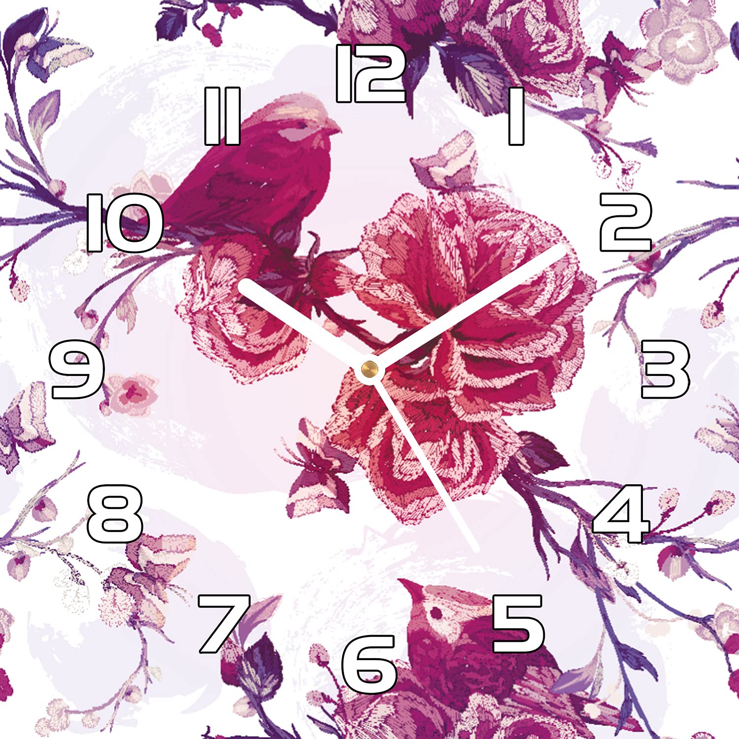 Horloge en verre 30x30 cm durable cuisine sans cadre