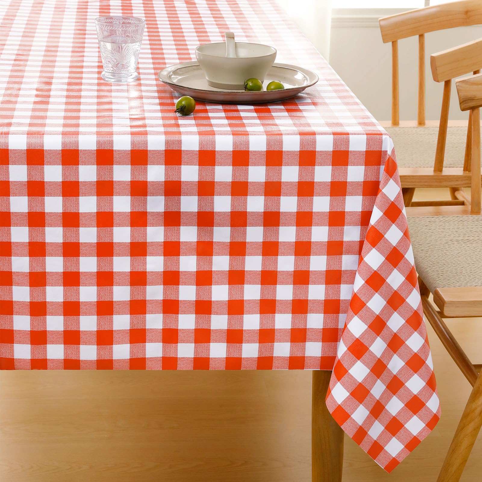 GARNIER-THIEBAUT テーブルクロス 赤オレンジチェック GARNIER-THIEBAUT テーブルクロス 赤オレンジチェック GARNIER