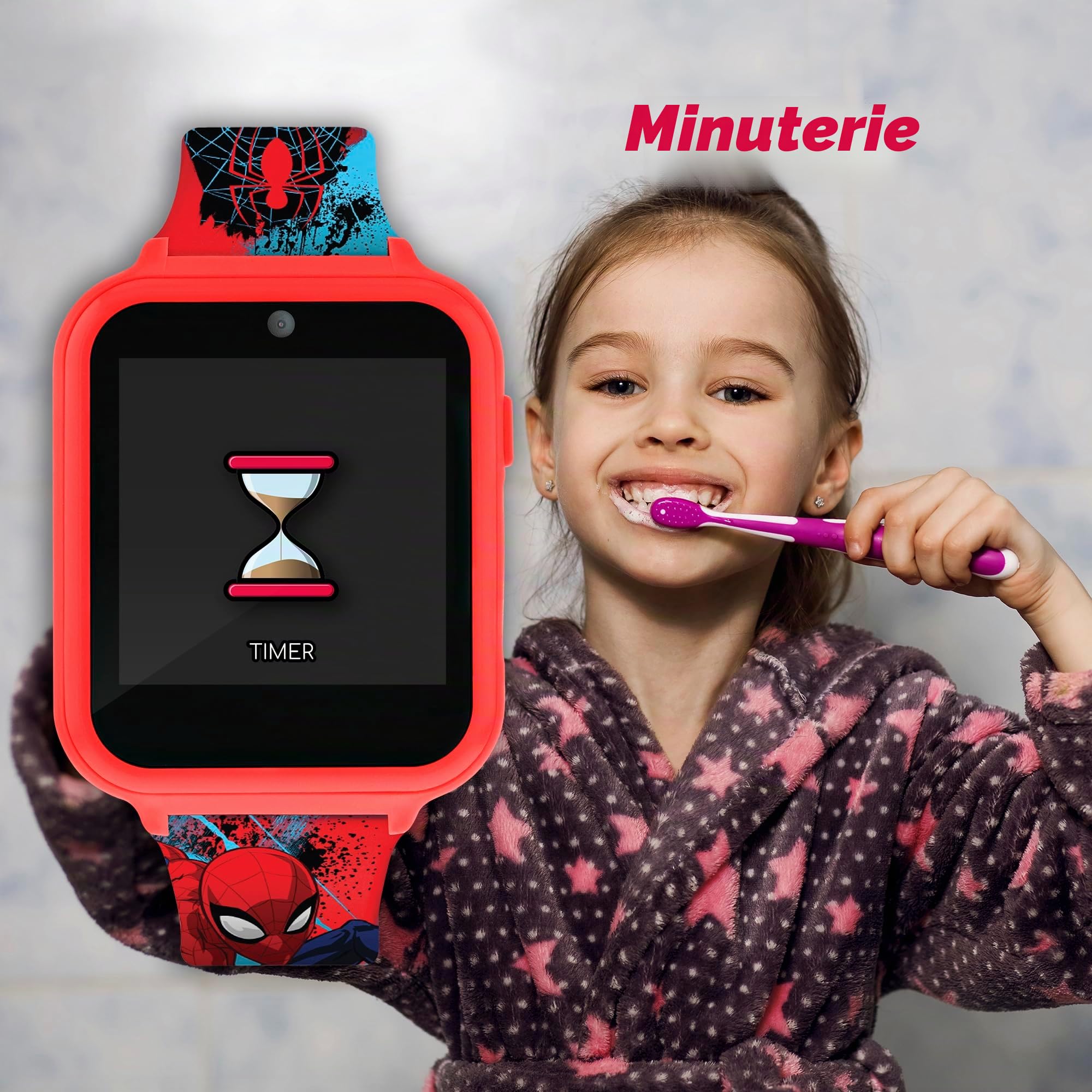 Marvel Mixte Enfant Numérique Digital Montre avec Bracelet en Silicone Rouge SPD4588