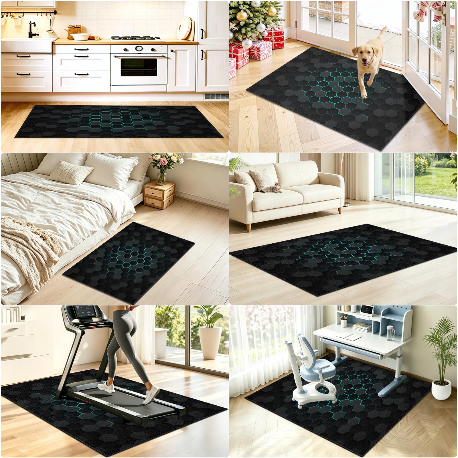 Tappeto Sedia Ufficio Protettore del Pavimento, Deco Tappeto Salvapavimento Antiscivolo, Tappeto per Sedia con Ruote, Tappetino Pavimenti per Parquet e Pavimenti Duri Piastrelle 120x140cm