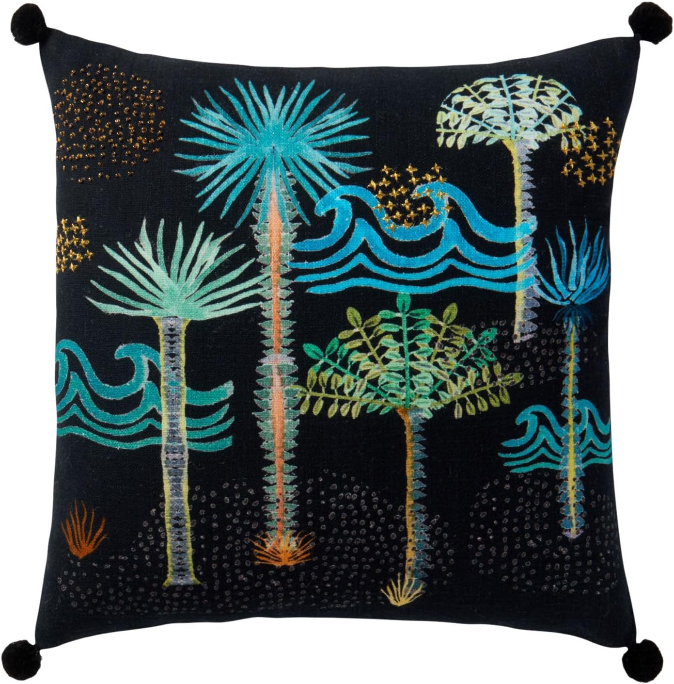 Best Promo Loloi P0478 100% Cotton Pillow Cover, 18 x 18, BlackMulti Review Loloi P0478 100% Cotton Pillow Cover, 18 x 18, BlackMulti