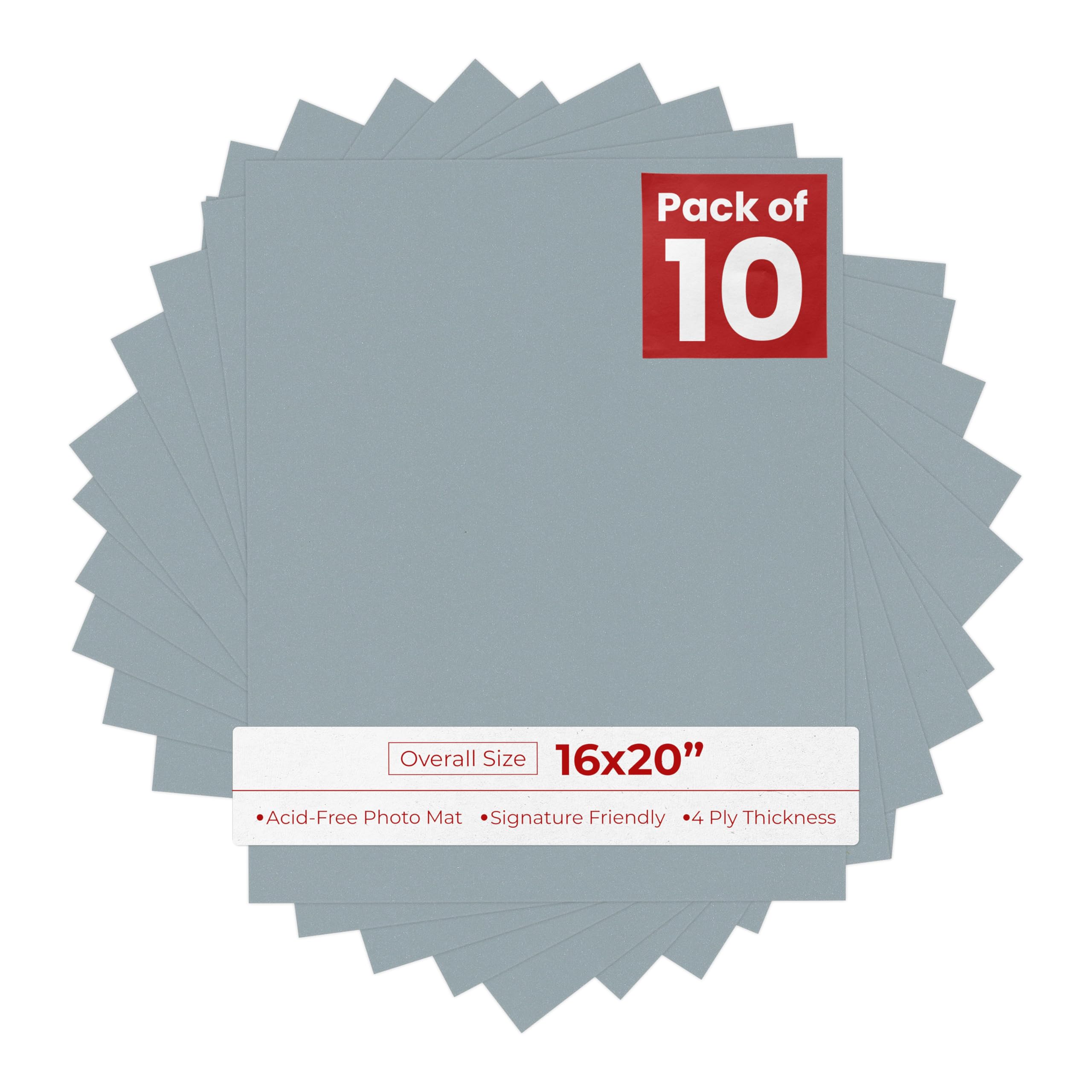 Silver 16x20 Backing Board - Uncut Photo Mat Board (10-Sheets)-image-5