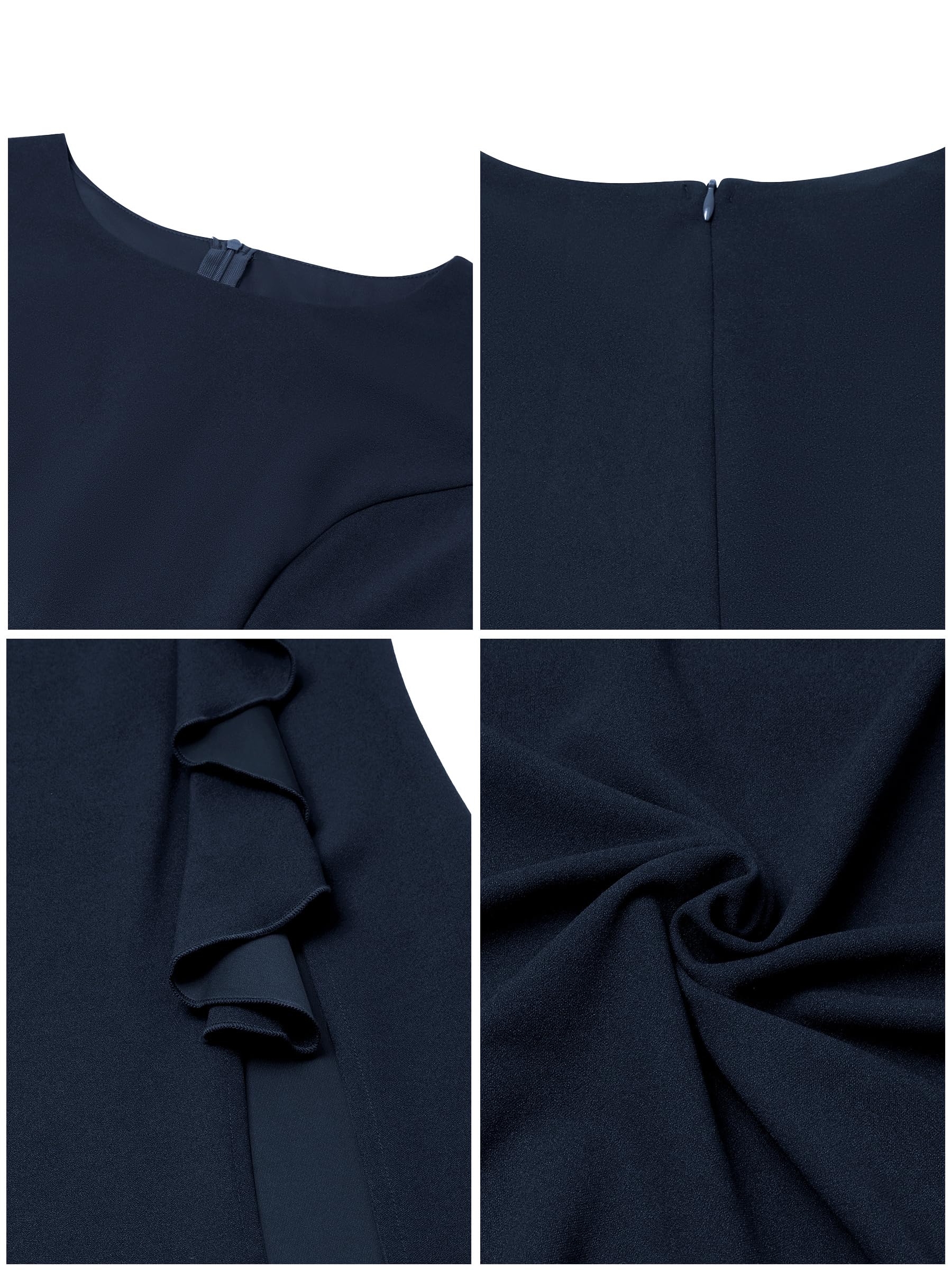 Missufe Abito da donna da ballo, maxi abito da sera, maniche ad ali, cocktail, volant, spacco a sirena, body con matrimonio