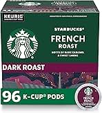 Starbucks K-Cup Coffee Pods, Dark Roast Coffee, French Roast for Keurig Brewers, 100% Arabica, 4 boxes (96 pods total)