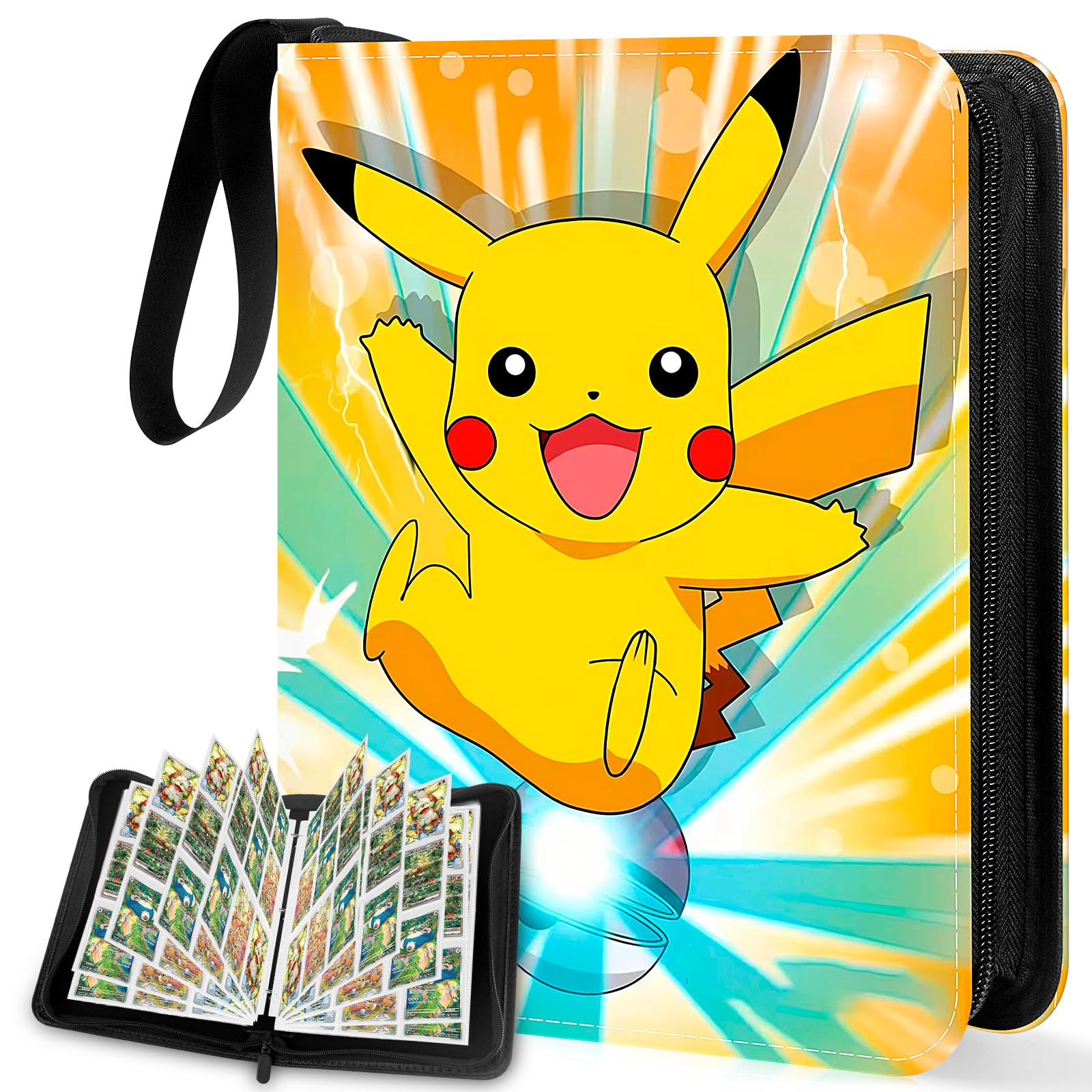 Krazuobi Sammelkarten Album Karten Sammelalbum Sammelheft Binder Trading Card Album Card folder Hefter Ordner (50Pcs Seiten für 900 Karten)