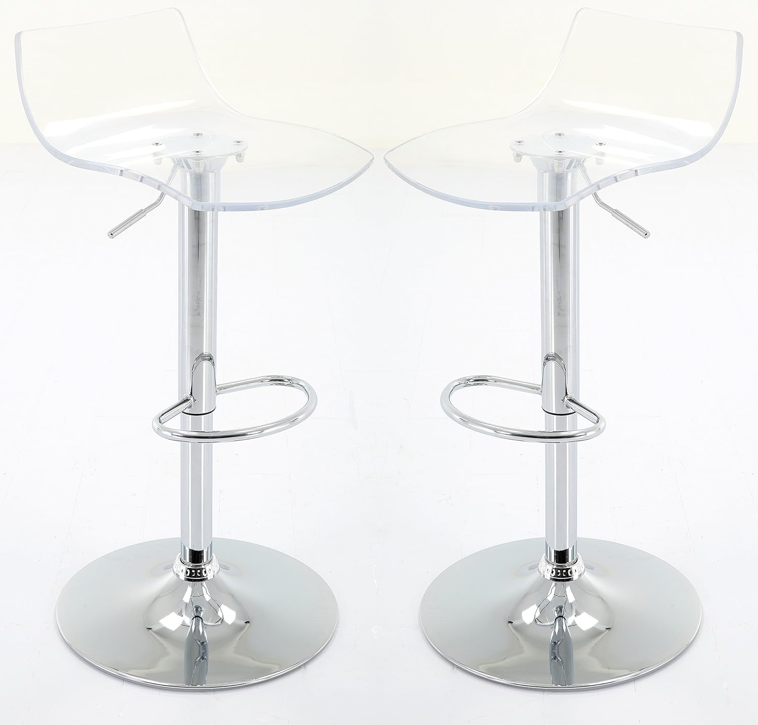 Buy Brage Living Height Adjustable Clear Acrylic Barstool Set Set Of 2 Online In Indonesia B07zg411dr