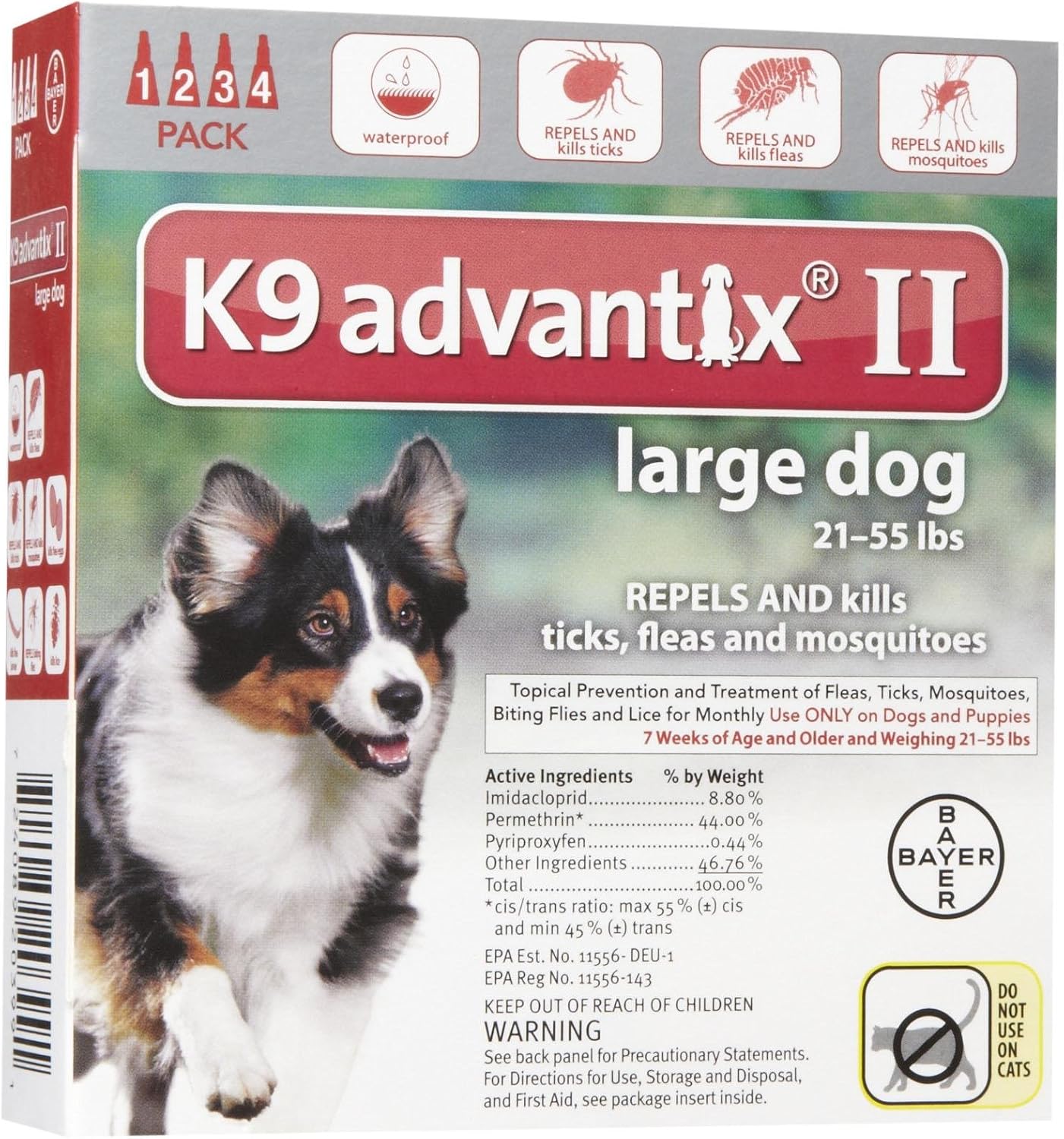 Advantix Flea and Tick Control for Dogs 20-55 lbs 4 Month Supply