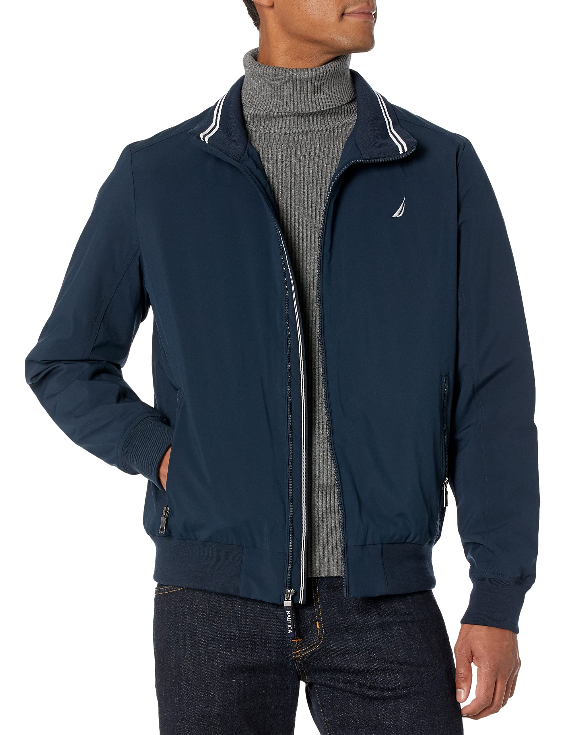 Nautica Men's Lightweight Windbreaker Bomber Jacket