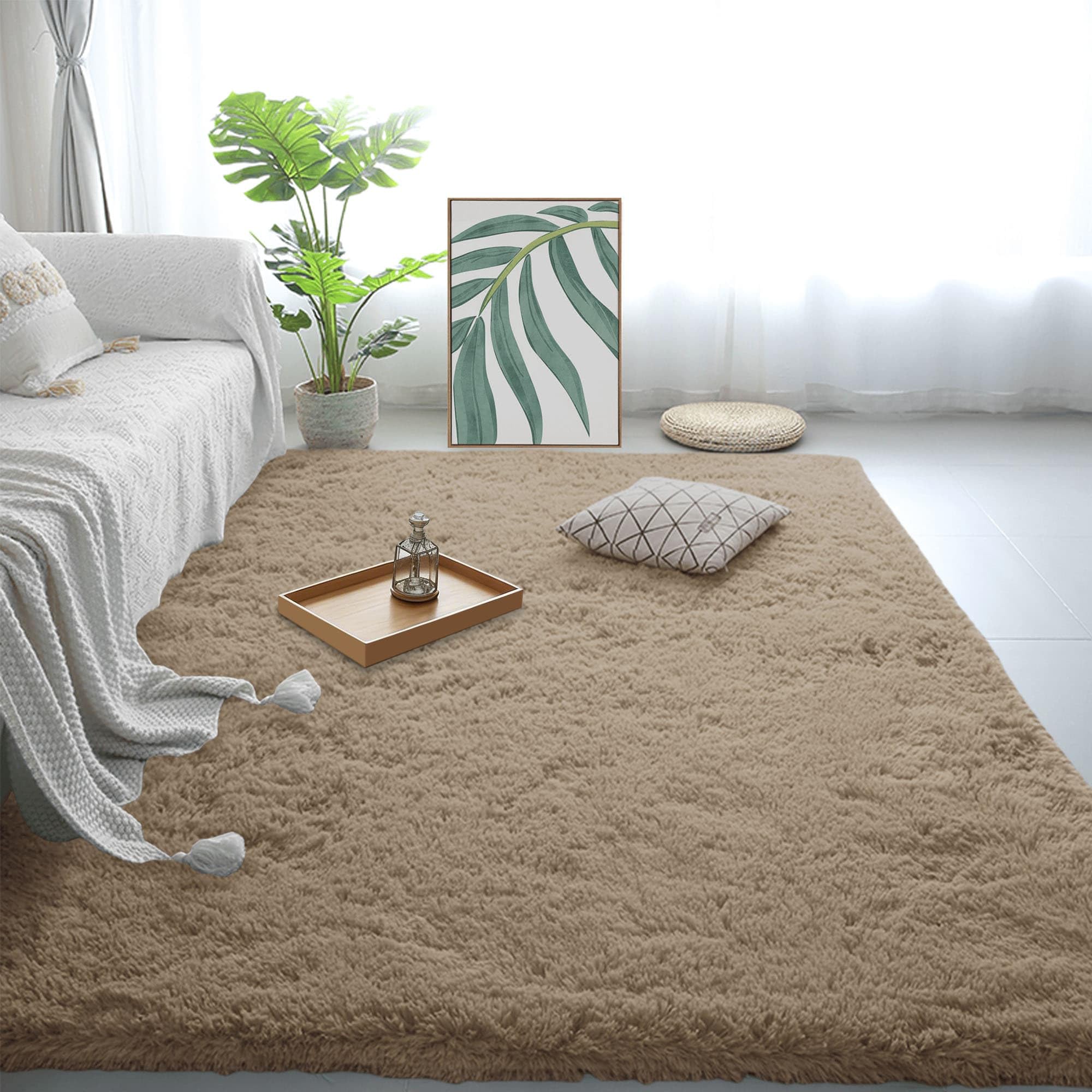 Tapis chambre pépinière lavable couleur chameau pour douceur bébé