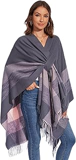 Poncho Femme Hiver Élégant Châle Femme Chaud Poncho Cape Réversible Écharpe Châle Hiver Automne Cadeau de Noël pour Femme