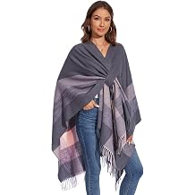 Poncho for Women, Oversized Knitted Shawl Wrap, Warm Open Front Cape, Wearable Blanket Cardigan Coat for Autumn and Winter