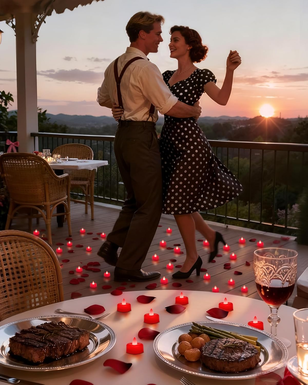 Amagic 1000 Pieces Red Artificial Rose Petals with 12 Red Heart LED Tea Lights, Rose Petals and Candles Set for Proposal, Anniversary, Romantic Night, Wedding Decor - Image 7