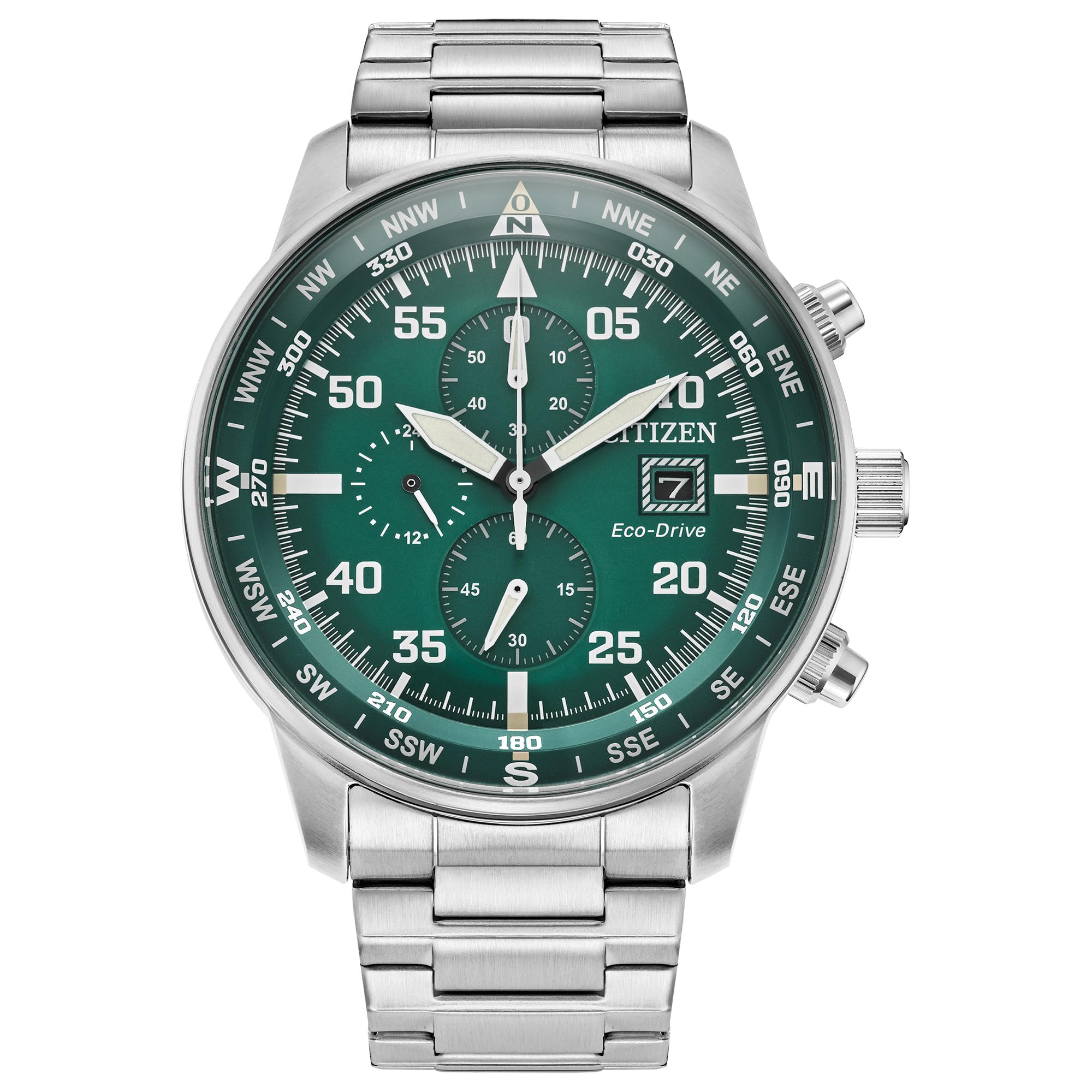 Citizen Mens Eco-Drive Sport Casual Brycen Weekender Chronograph Stainless Steel with Green Dial Watch, 12/24 Hour Time, Date, Luminous Markers, 44mm (B0C8LFKZF5) Amazon Price History, Amazon Price Tracker