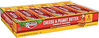 Keebler Cheese & Peanut Butter Sandwich Crackers Grab 'n Go Snacks, (12 Count of 1.8 oz Packages) 21.6 Ounce, Pack of 4