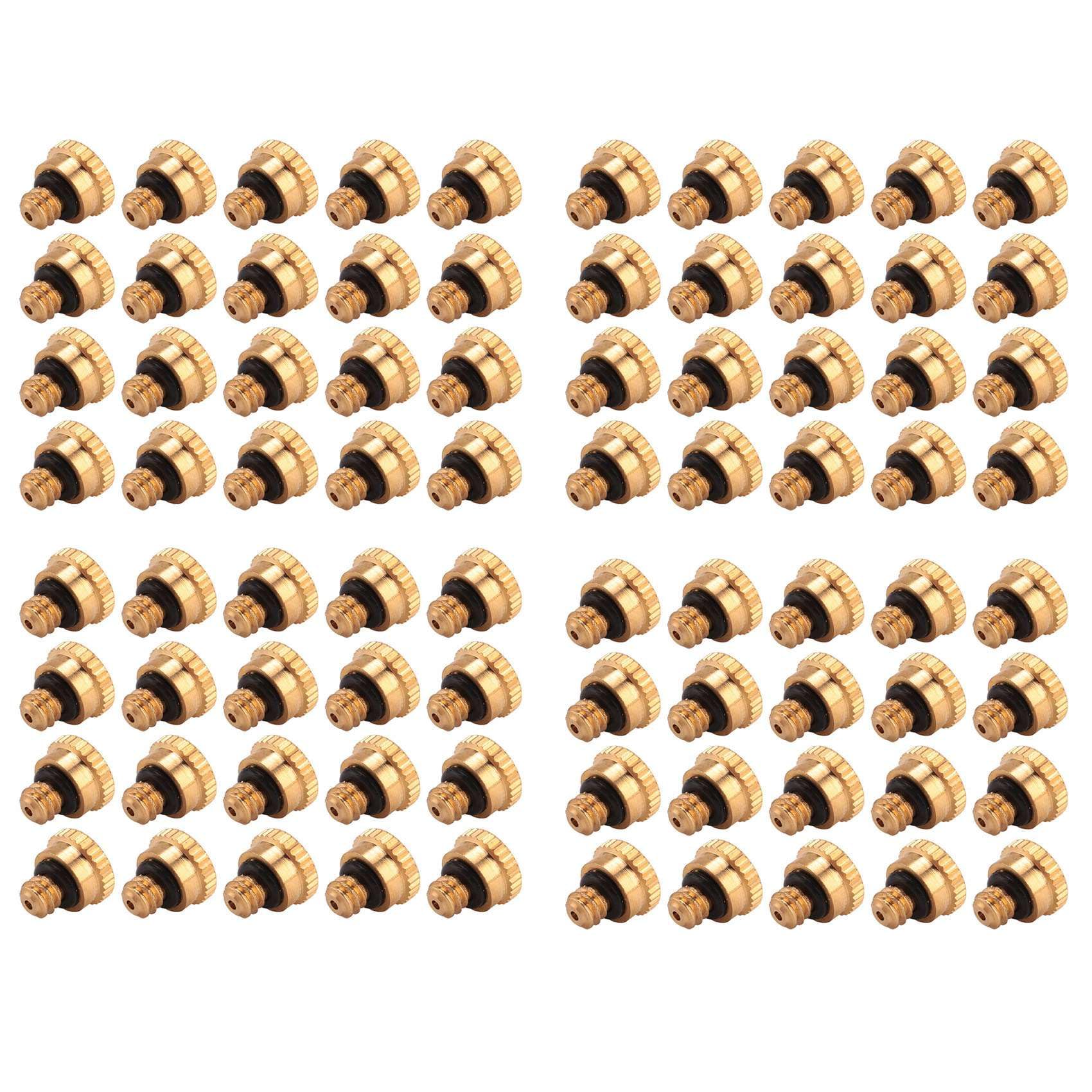 Vjsujehgy 80Pcs Brass Misting Nozzles for Cooling System 0.012 Inch(0.3 Mm) Water Nozzle Sprinklers Misting Cooling
