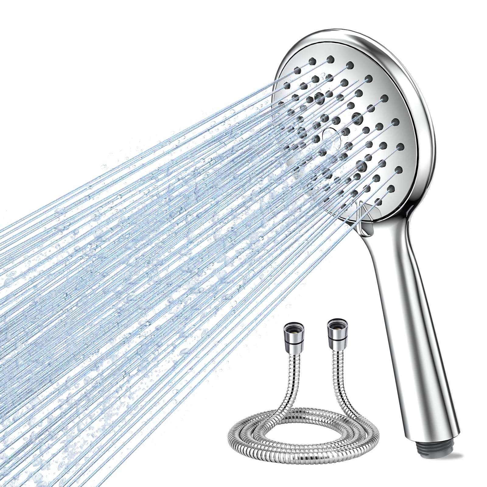 FEELSO High Pressure Shower Head, 5 Spray Modes with Anti-Clog Nozzles