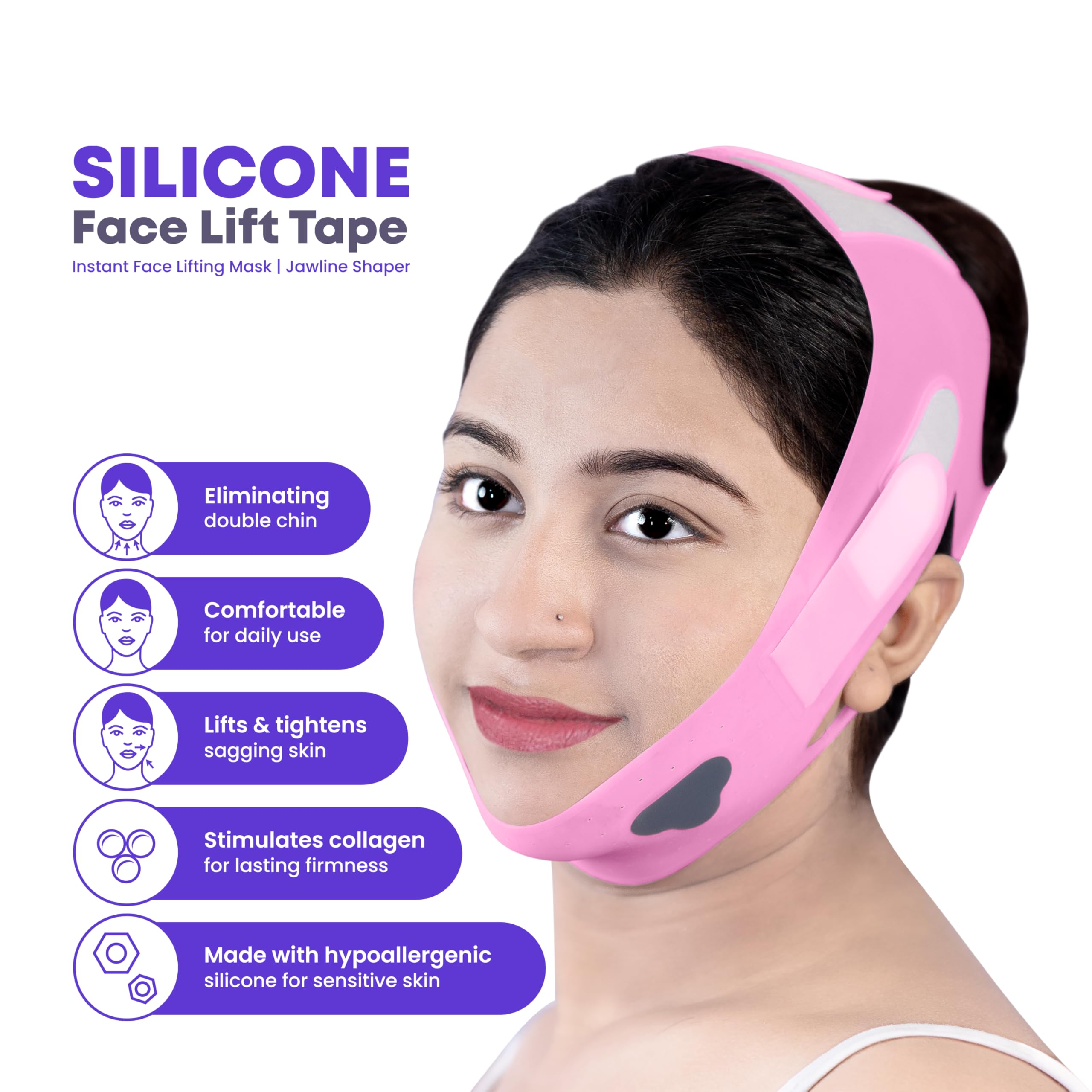 パック・フェイスマスク Shrink V line lifting shaper Amazon.com: OORSE Silicone V Line Face Lifting Mask with