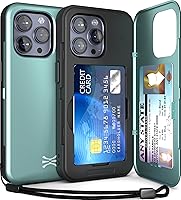 Vista 8 de TORU CX Slim - Funda tipo cartera para iPhone 15, funda protectora a prueba de golpes resistente con tarjetero oculto y ranura para tarjetas, espejo