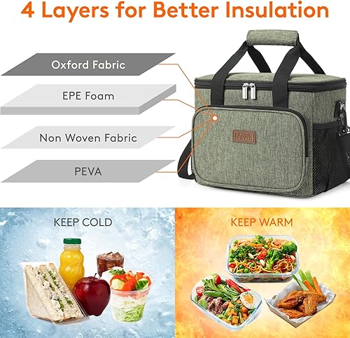 Miniatura 72 de Lifewit Lonchera mediana aislada, suave y refrigerante, para adultos, hombres y mujeres, leopardo, 12 latas (9L)