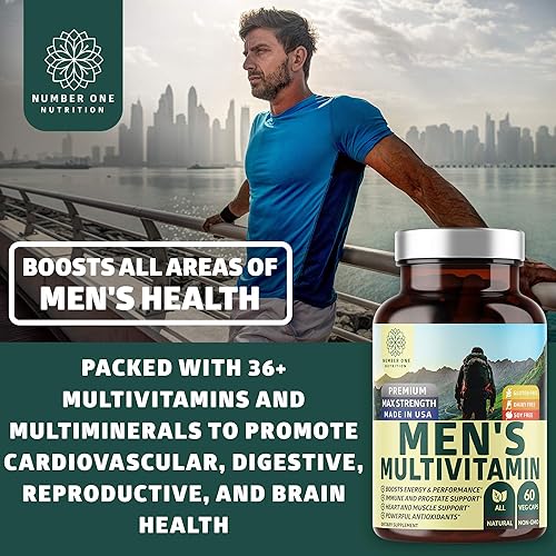 Miniatura 6 de Complejo de magnesio N1N Premium y multivitaminas para hombres, suplementos naturales para mejorar la energía, la inmunidad y apoyar la función