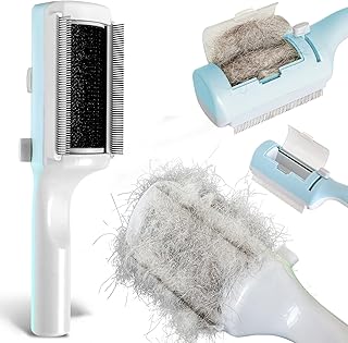 Miwoowim Dry Cleaning Brush for Short or Long Haired Cats/Dogs, Cat Hair Brush no with Water, Cat Sticky Brush for Shedding and Grooming, Cat Brushes for Indoor Cats,Rabbit Cat Comb Removes Loose Fur