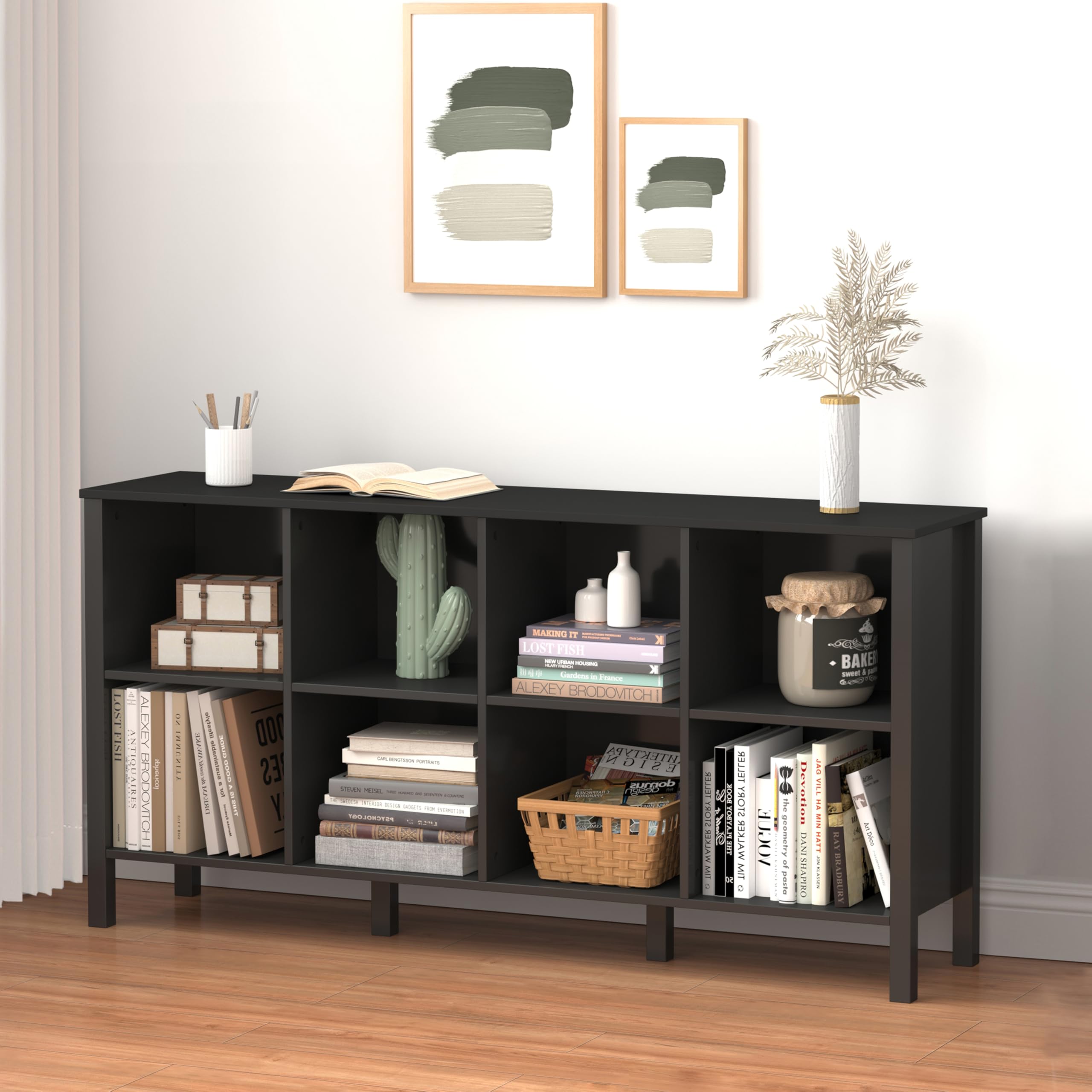Amazon.com: NewBeth 8-Cube Bookcase, Farmhouse Wooden Bookshelf
