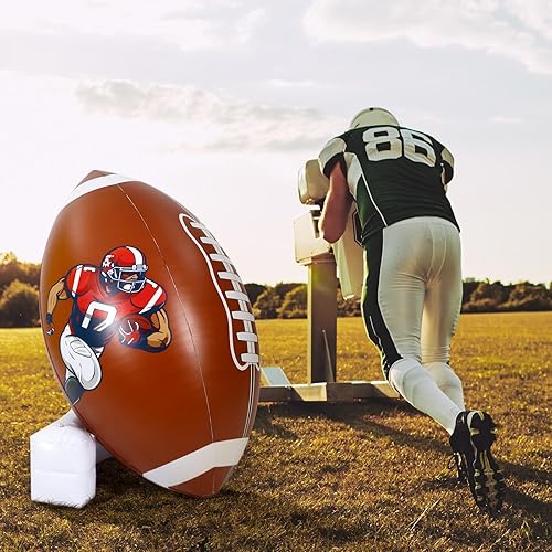 Miniatura 2 de Bencailor 2 piezas de decoración de fiesta de fútbol inflable gigante con juego de camiseta para juego, grandes balones de fútbol inflables para