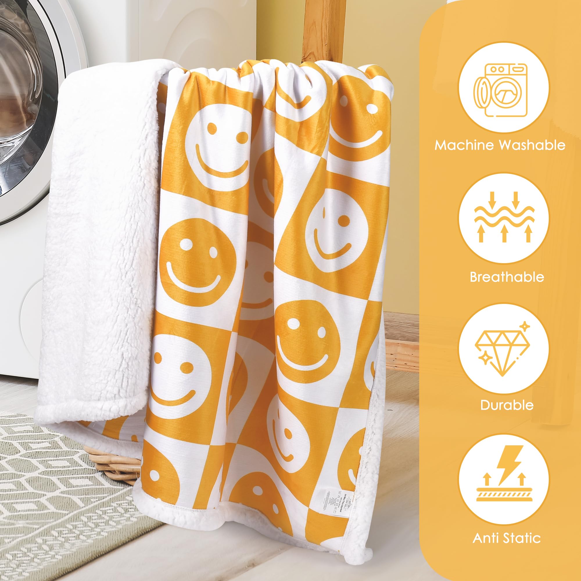 Amazon｜ApexStore LLC スマイリーフェイスブランケット｜ブランケット