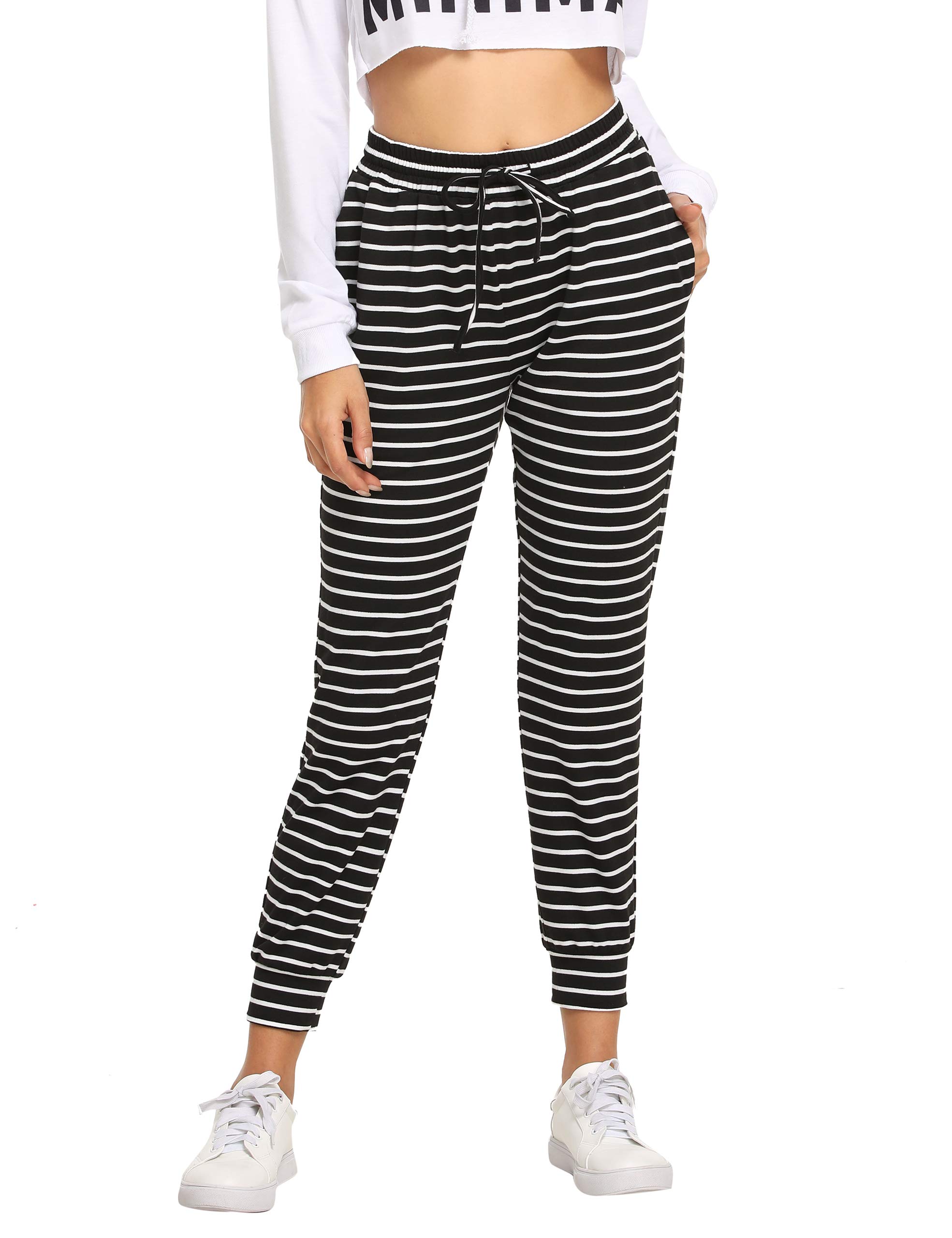 SweatyRocks Women's Causal Drawstring Waist Yoga Active Workout Long Pant with Pocket