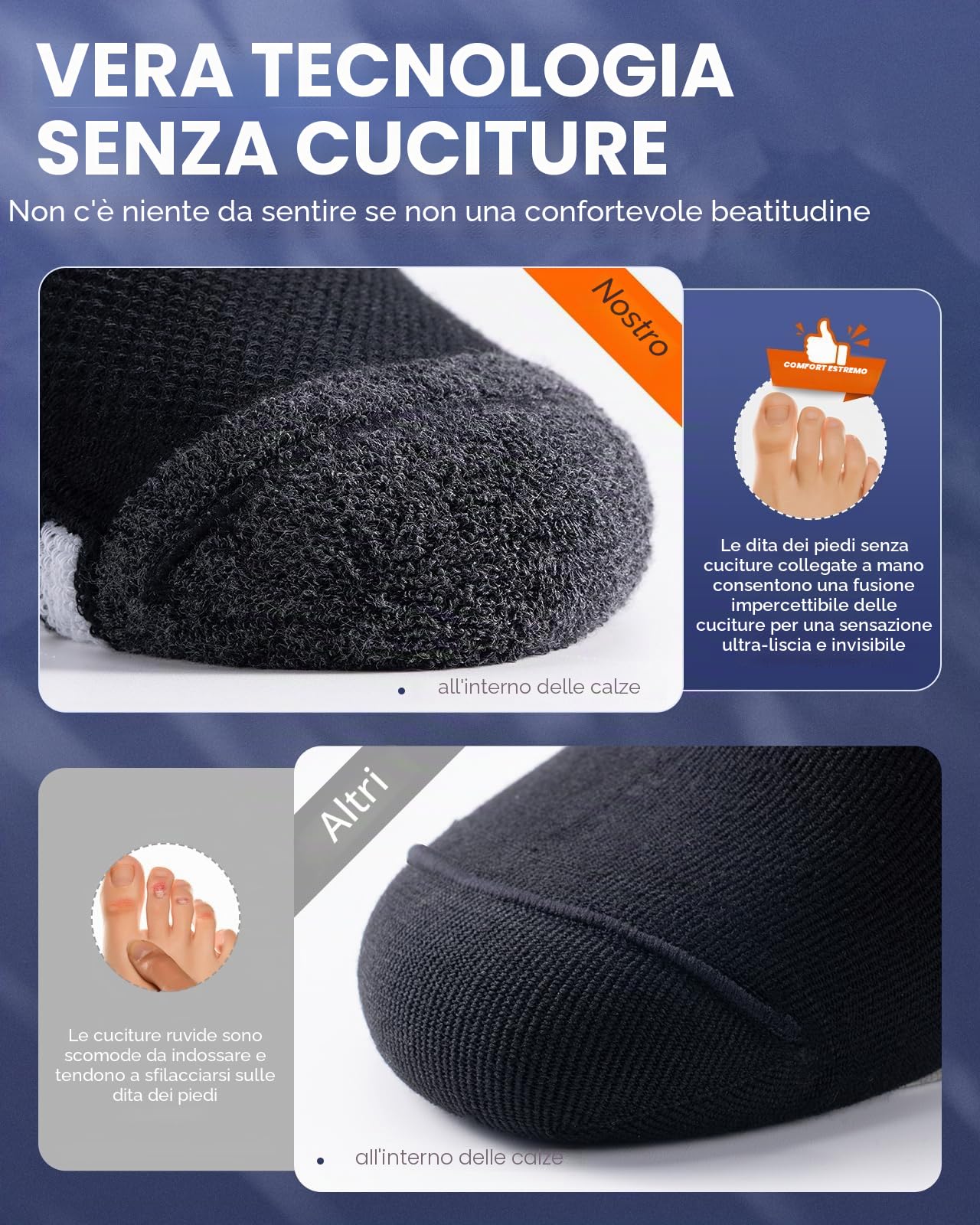 Benirap Calzini Sportivi Caldi calzini Uomini Donne 6 Paia Calzini da Trekking Calzini Cotone Traspirante Alte Prestazioni Trainer funzionali Calzini sportivi