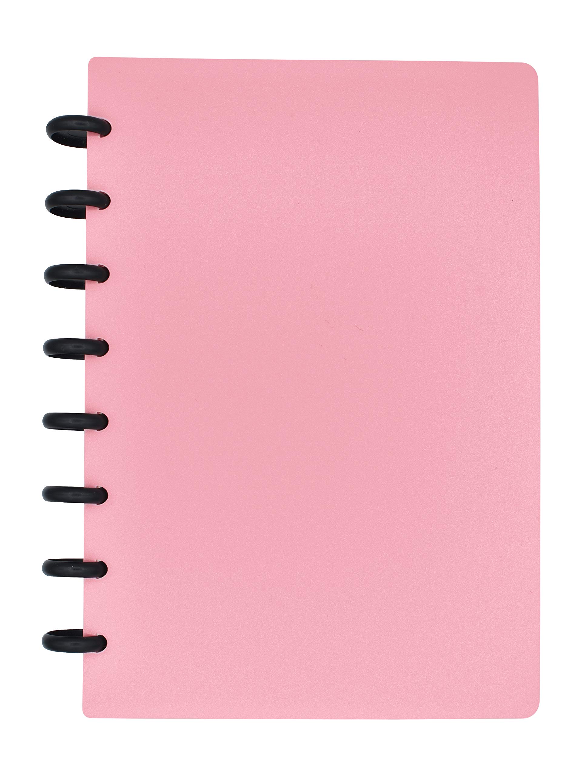 Eleven Discs Discbound Notebook, Junior Size, 1mm Poly Cover, Heavyweight Paper, 50 Dot Grid Sheets (Pink)