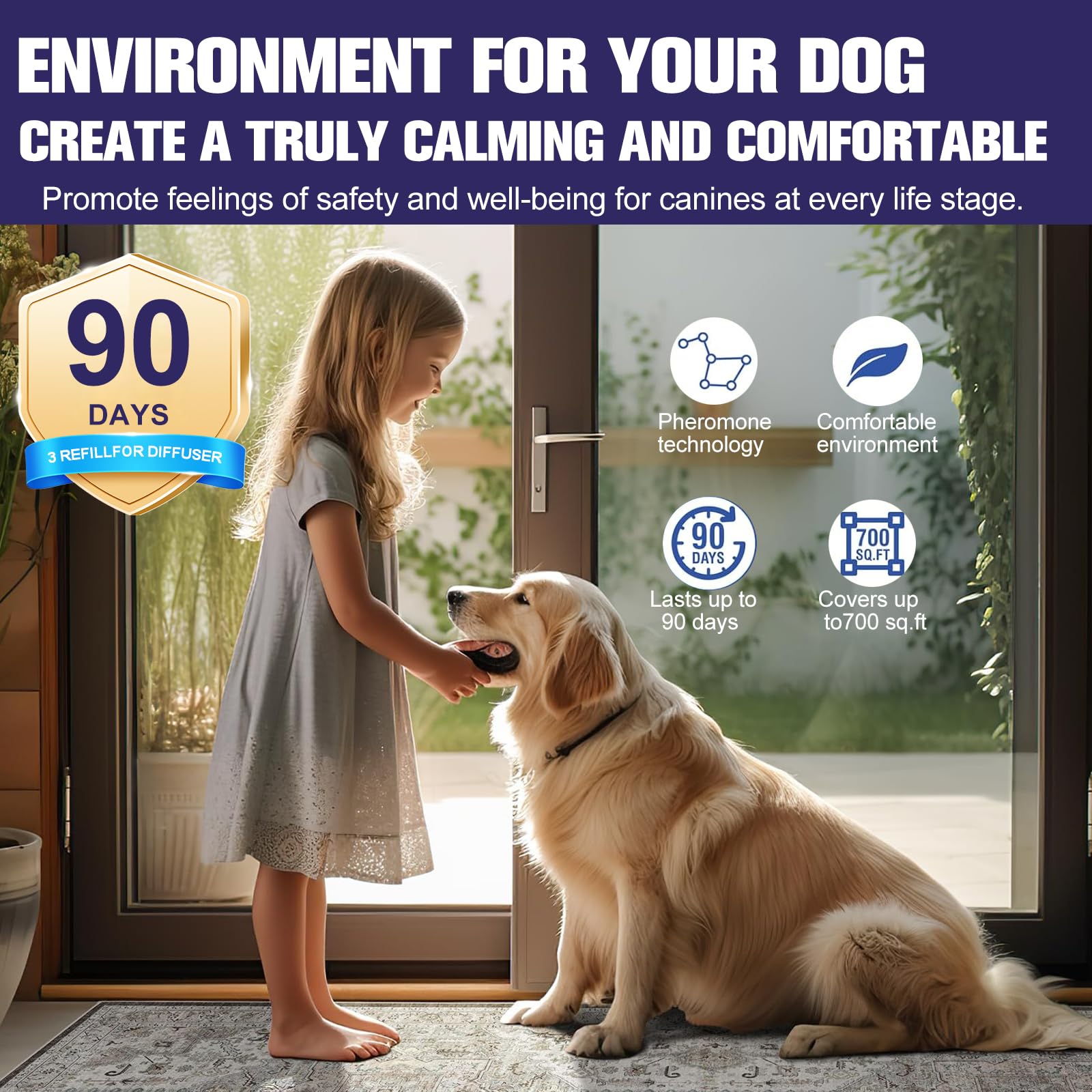 Difusor De Feromonas Calmantes para Perros,Adecuado para Todas Las Razas，Alivio Natural De Ansiedad para Perros,Reduce Eficazmente El Estrés Y El Ladrido (1)