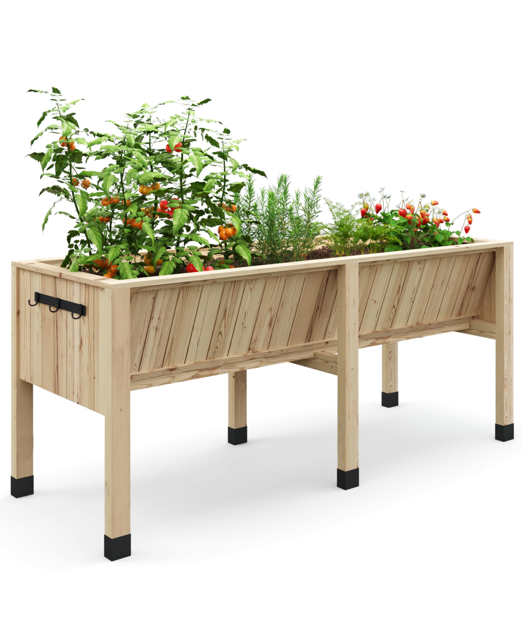 26x30in Sturdy Raised Garden Bed with Legs, Ideal for Outdoor Vegetable & Herb Growing - Natural