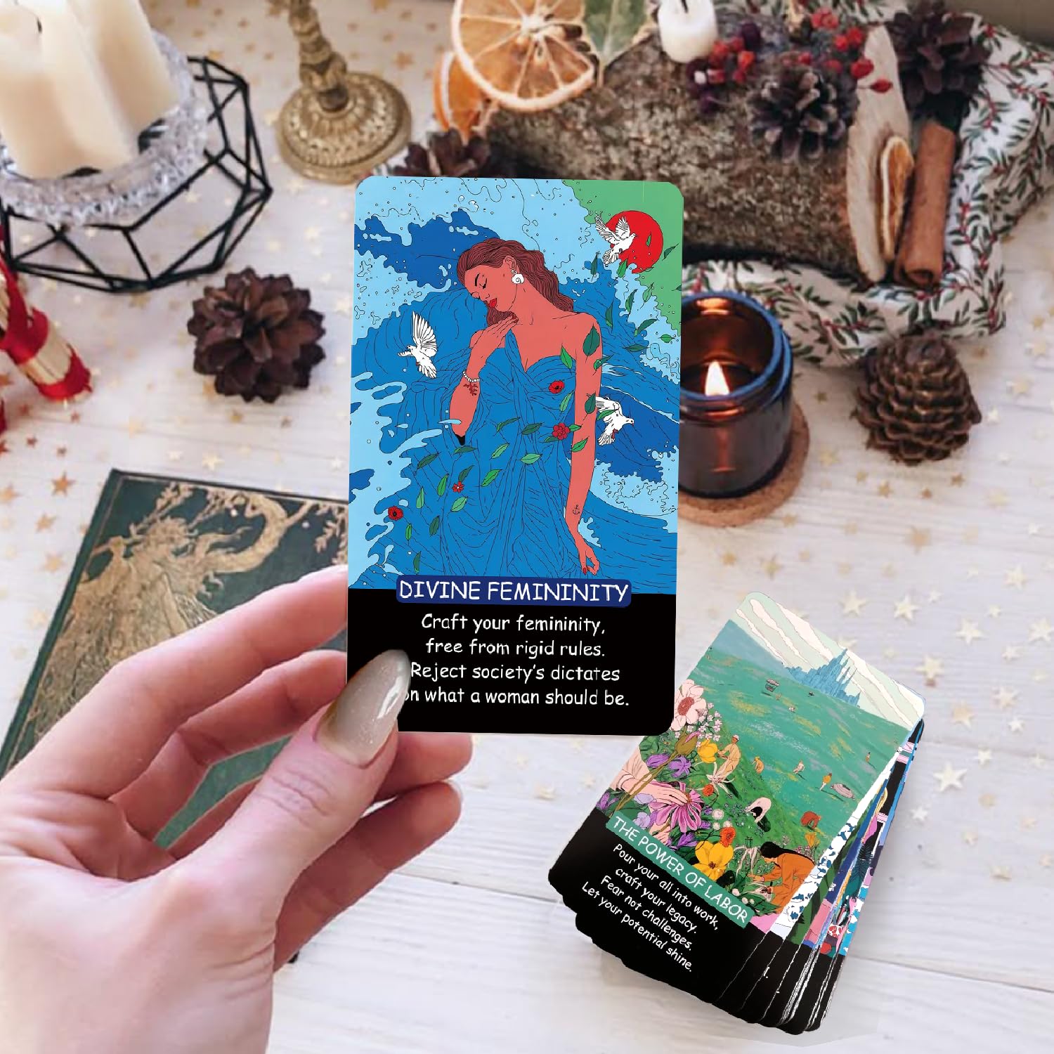 LIGHTOF JUSTICE 58 Nature-Infused Oracle Cards for Modern Life|Beginner-Friendly Healing & Inspiration Deck - Image 2