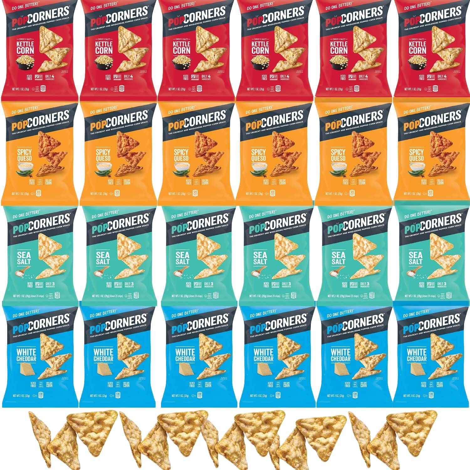 Buy PopCorners Snacks Gluten Free Chips, 4 Flavor Variety Pack 28 Count