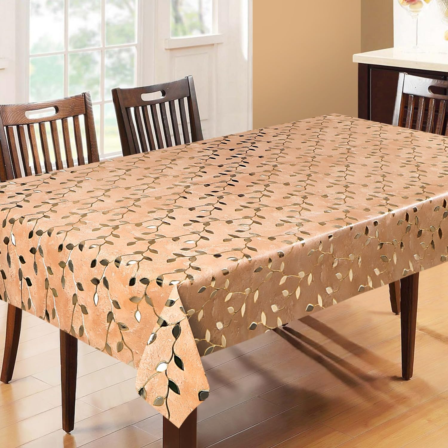 Dakshya Industries Flower Design 6 Seater Without Lace| Size - 54X78 Inch | Dining Table Cover| Table Cover |Waterproof & Heat Resistant,Polyvinyl Chloride (PVC),Rectangular,Pack of 1 (Part-7)-picture-20