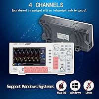 Vista 2 de SDS1104 4CH Osciloscopio de almacenamiento de escritorio digital 7 "Pantalla LCD Oscilómetro portátil de mano 100MHz 1GS/s SCPI y LabVIEW compatible