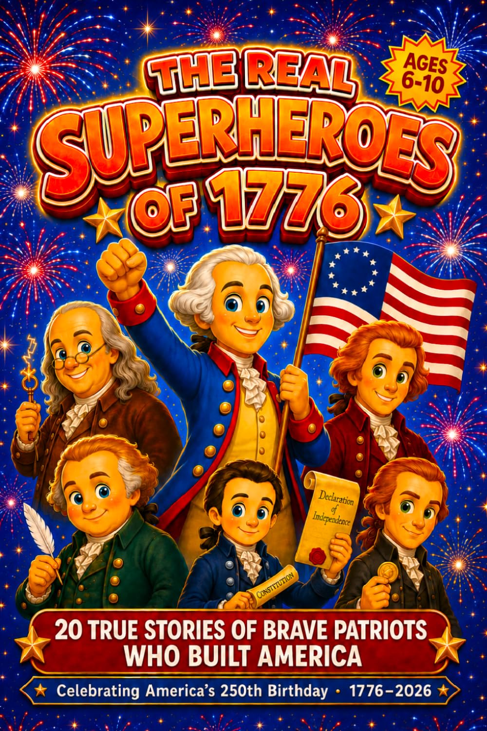 The REAL Superheroes of 1776: An America 250 Book for Kids — 20 True Stories of Brave Patriots Who Built the USA (1776–2026)