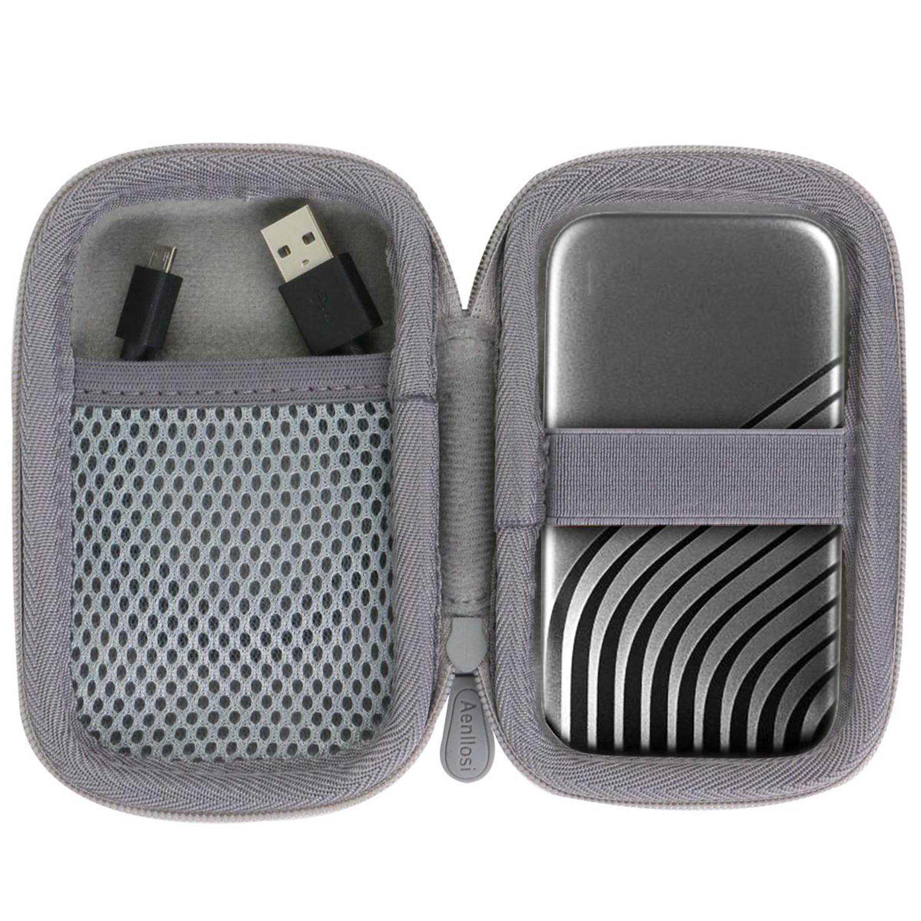 Borsa Custodia Rigida per Western Digital WD My Passport SSD Portatile 2020 di Aenllosi(color gris)