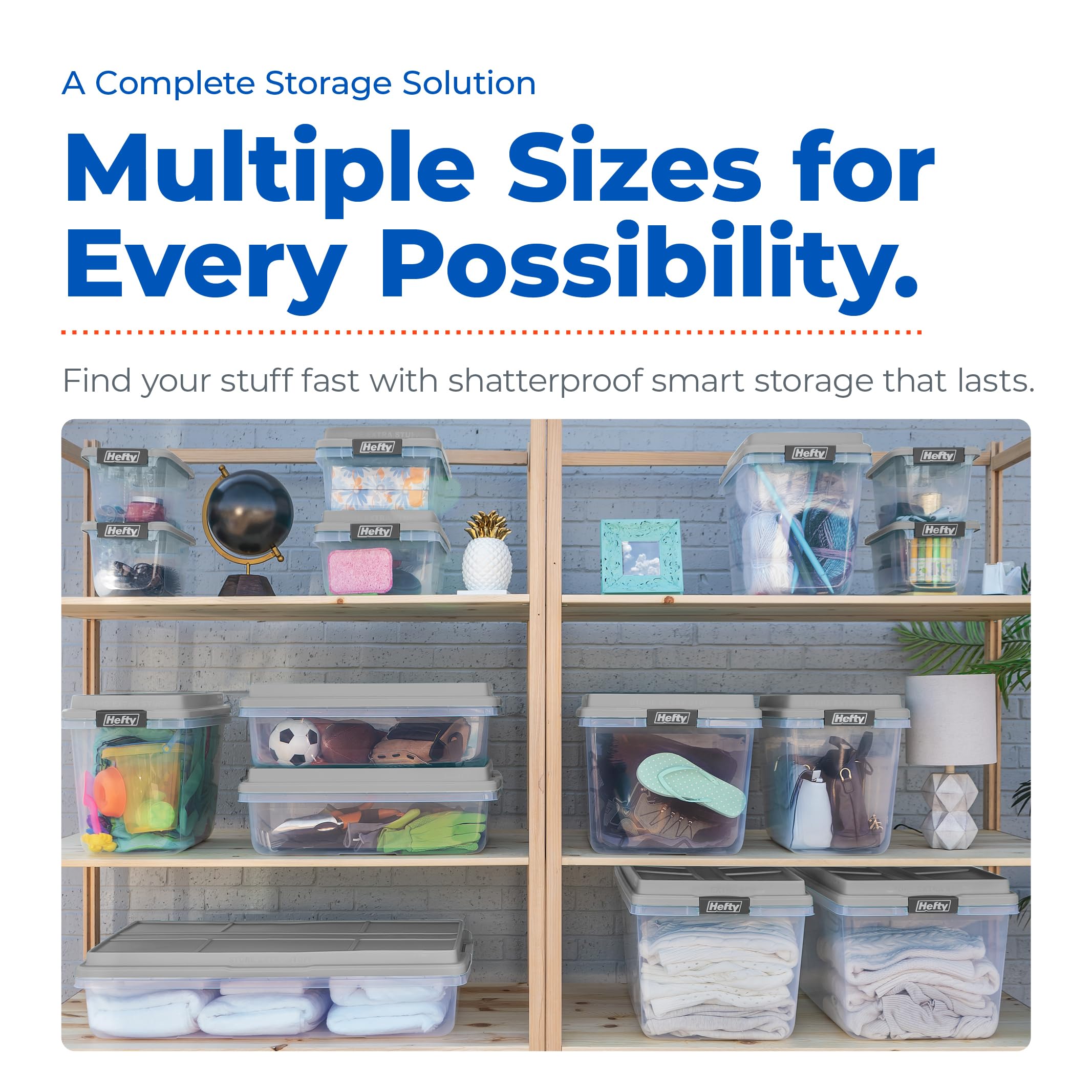 Best Hefty Storage Bins for 2026: Spec-First Picks 1 Hefty 72 Qt Hi-Rise Storage Bin with Lid, Stackable Plastic Storage Container, O — product photo