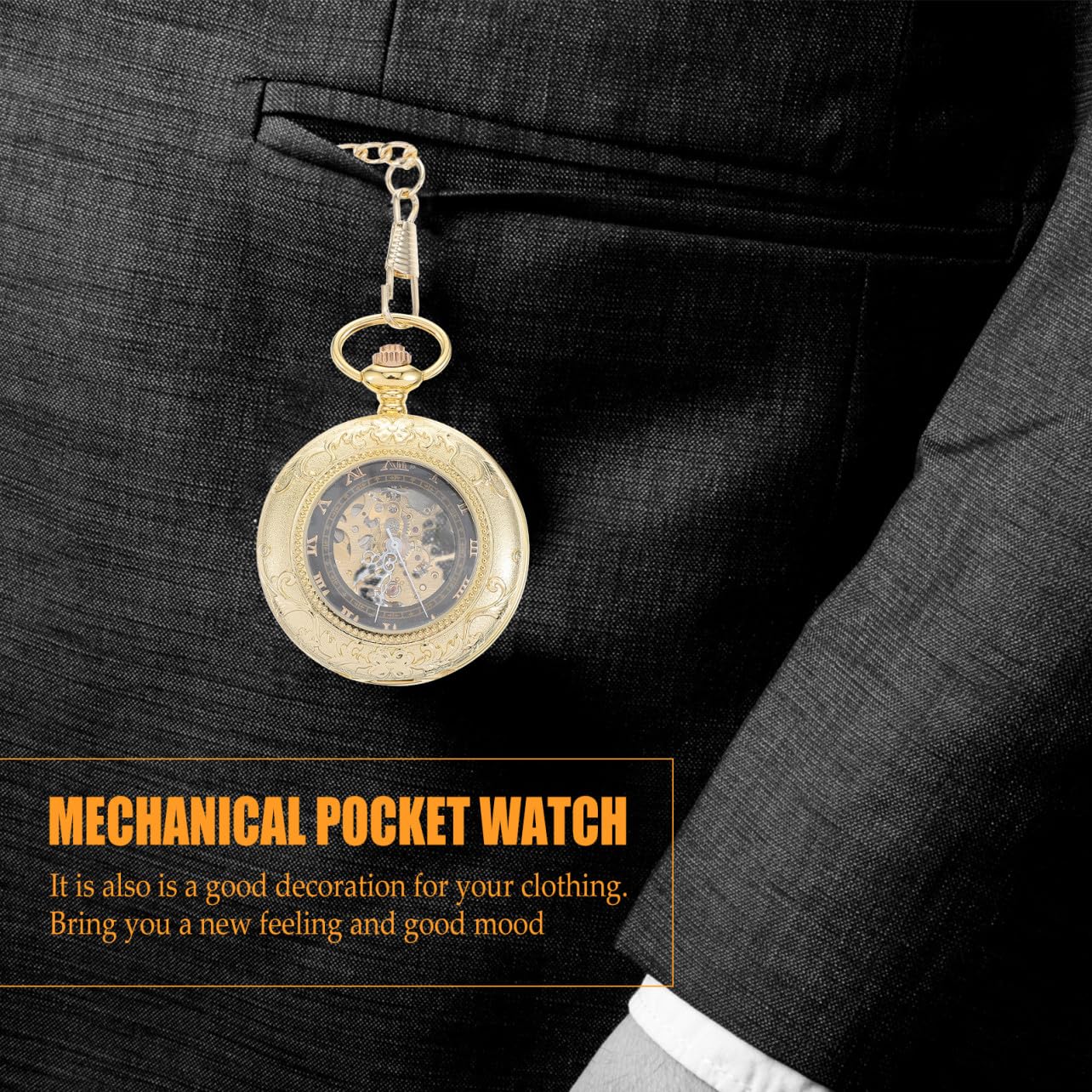Homoyoyo Reloj de Bolsillo Vintage Dorado de Aleación de Zinc, Movimiento Preciso y Ligero, Obsequio Día del Padre y Cumpleaños