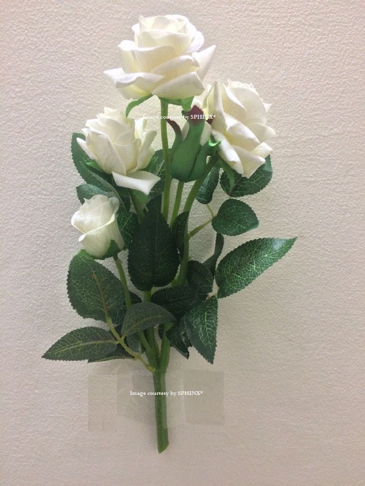 SPHINX® Artificial Roses Bunch for floral arrangements/decoration/Gifting - (1, White)