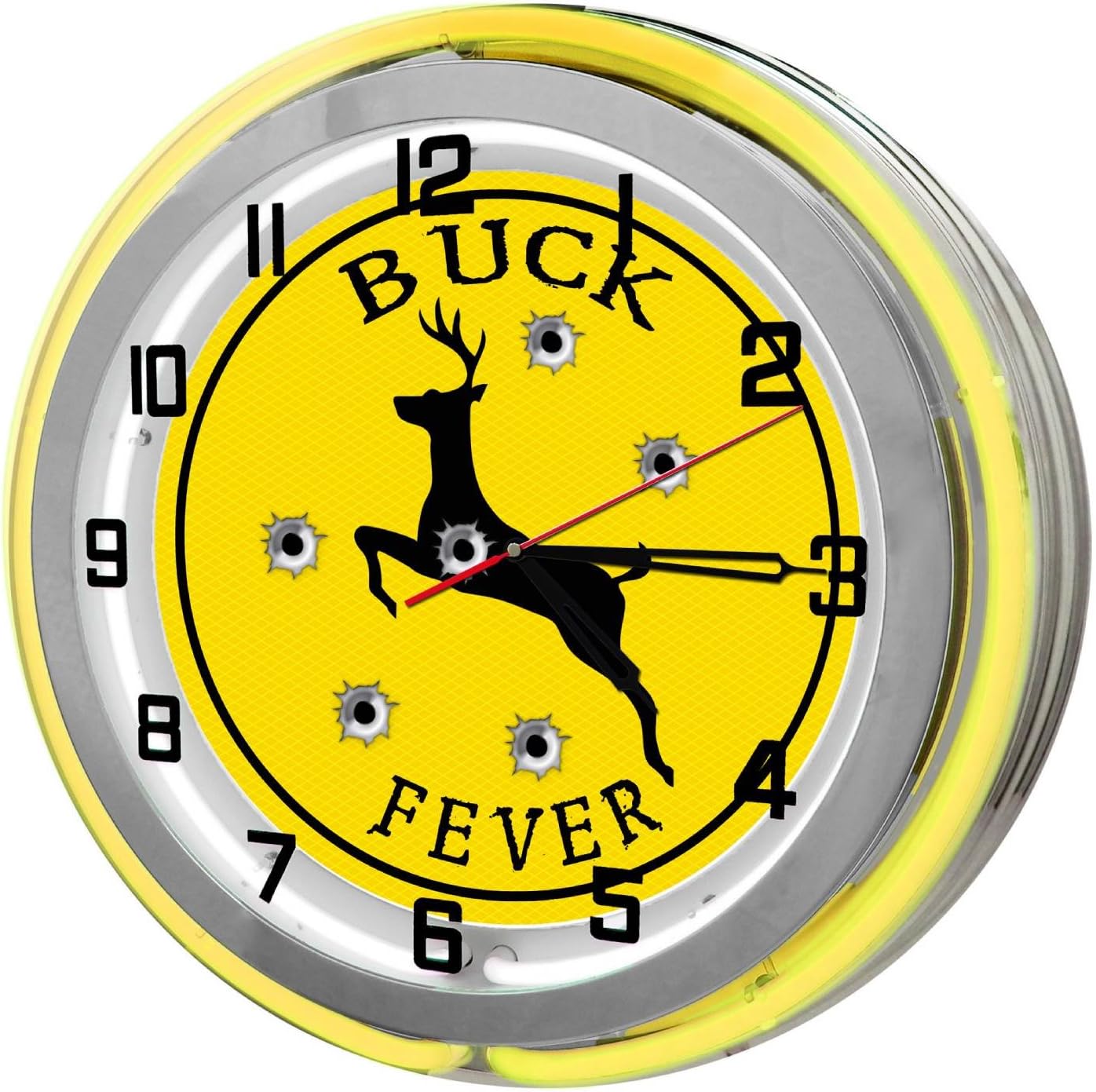 Deer Hunter 18" Double Neon Garage Clock from Redeye Laserworks