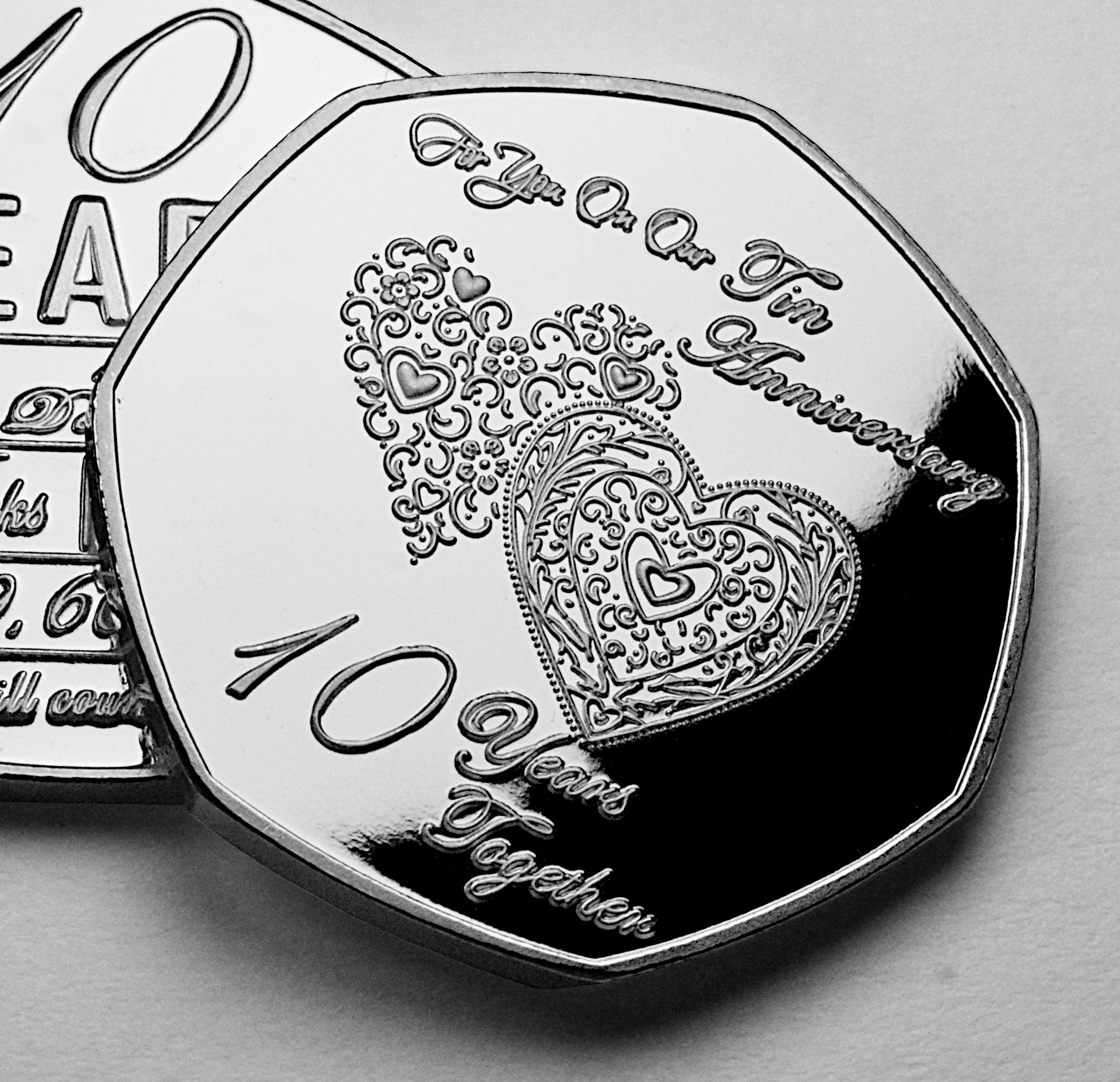 The Commemorative Coin Company For You ON OUR 10th TIN ANNIVERSARY Commemorative. (NOT WEDDING ANN) Gift/Present/Partner. 10 Years