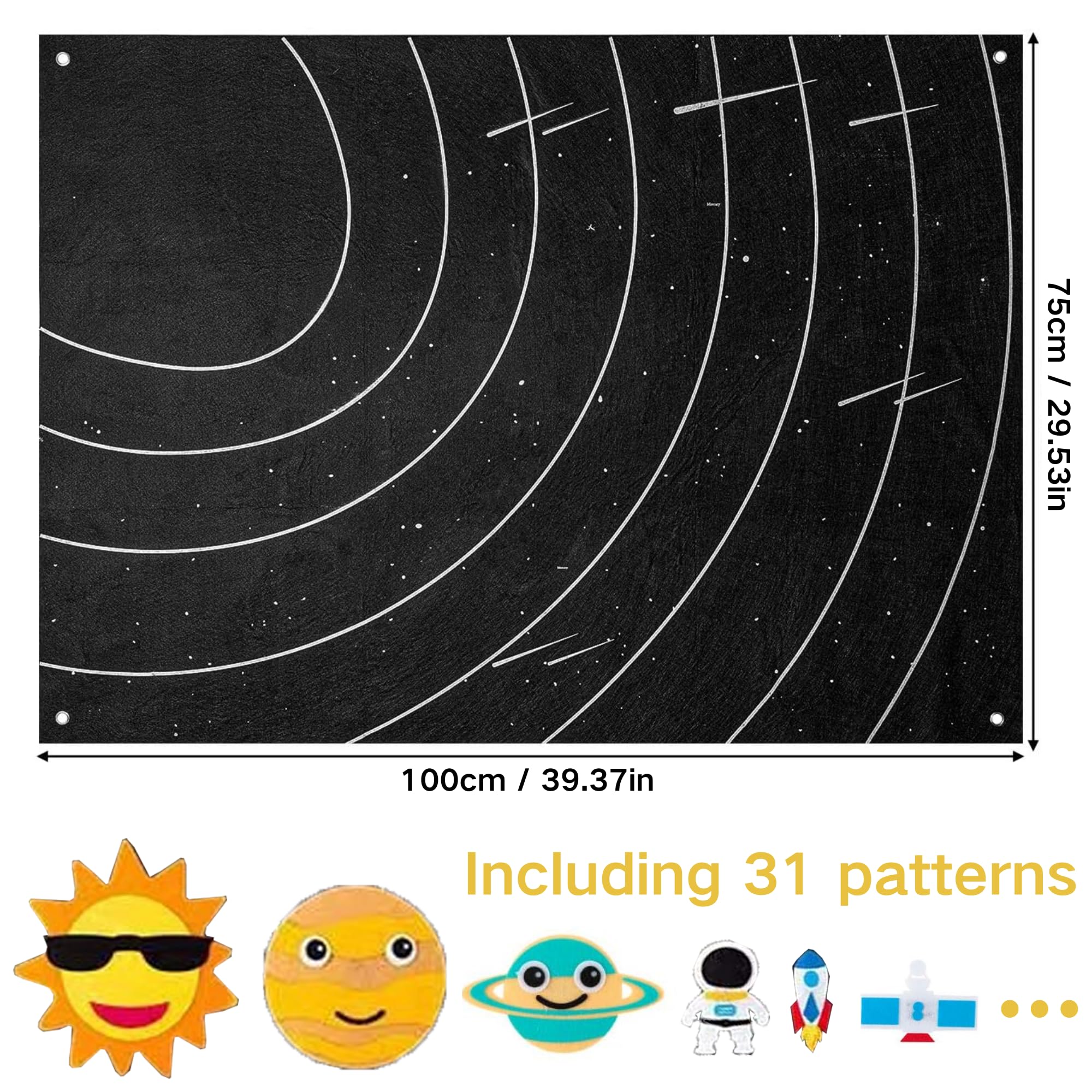 SUQ Solar System Felt Board, 31PCS Story Board Set including 31PCS Patterns, Children's Teaching Felt - Image 3