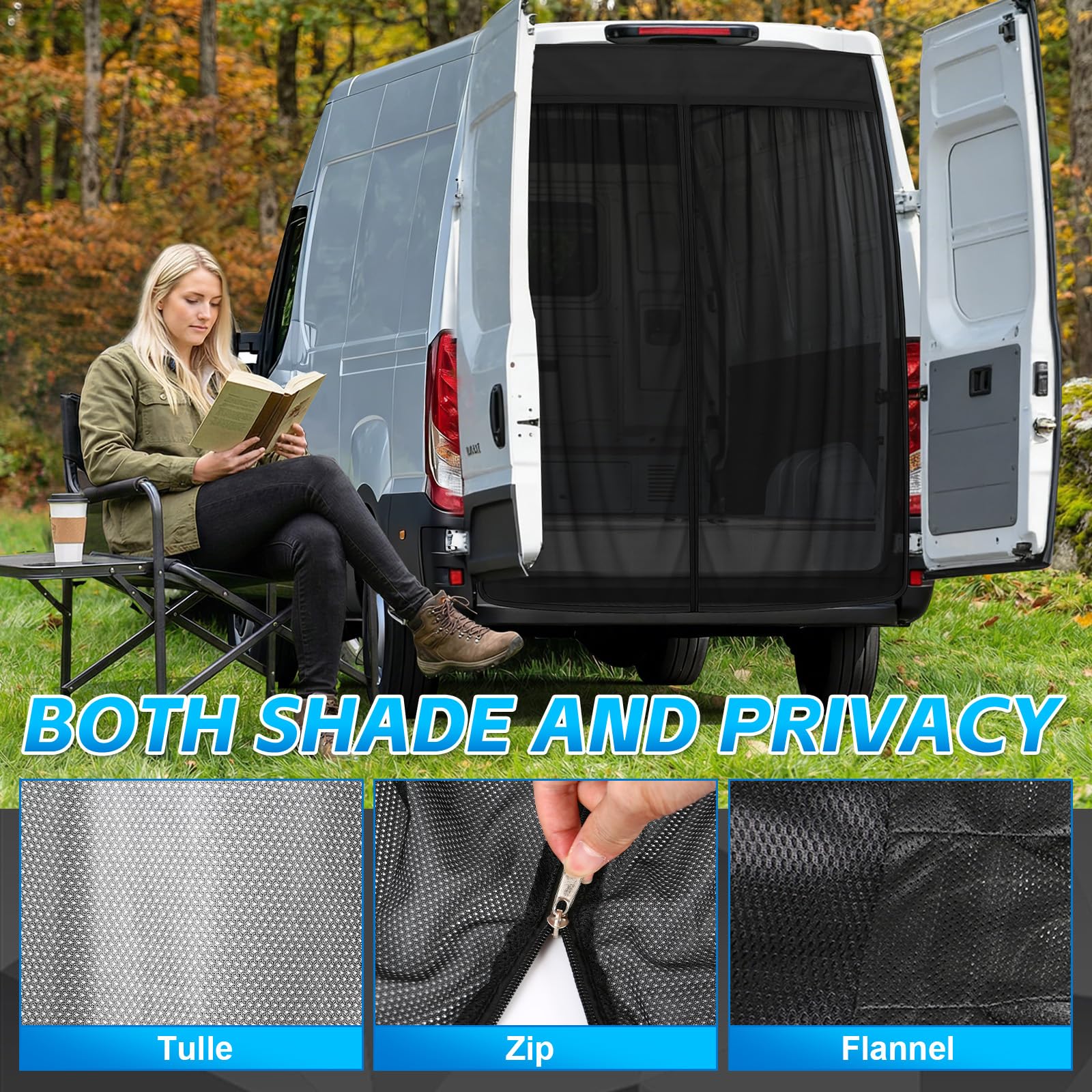 ZWPARTS Zanzariera Magnetica Personalizzata per Iveco Daily 2014-2026, Zanzariera per Furgone per Porta Retro, Zanzariera con Cerniera sulla Porta Centrale