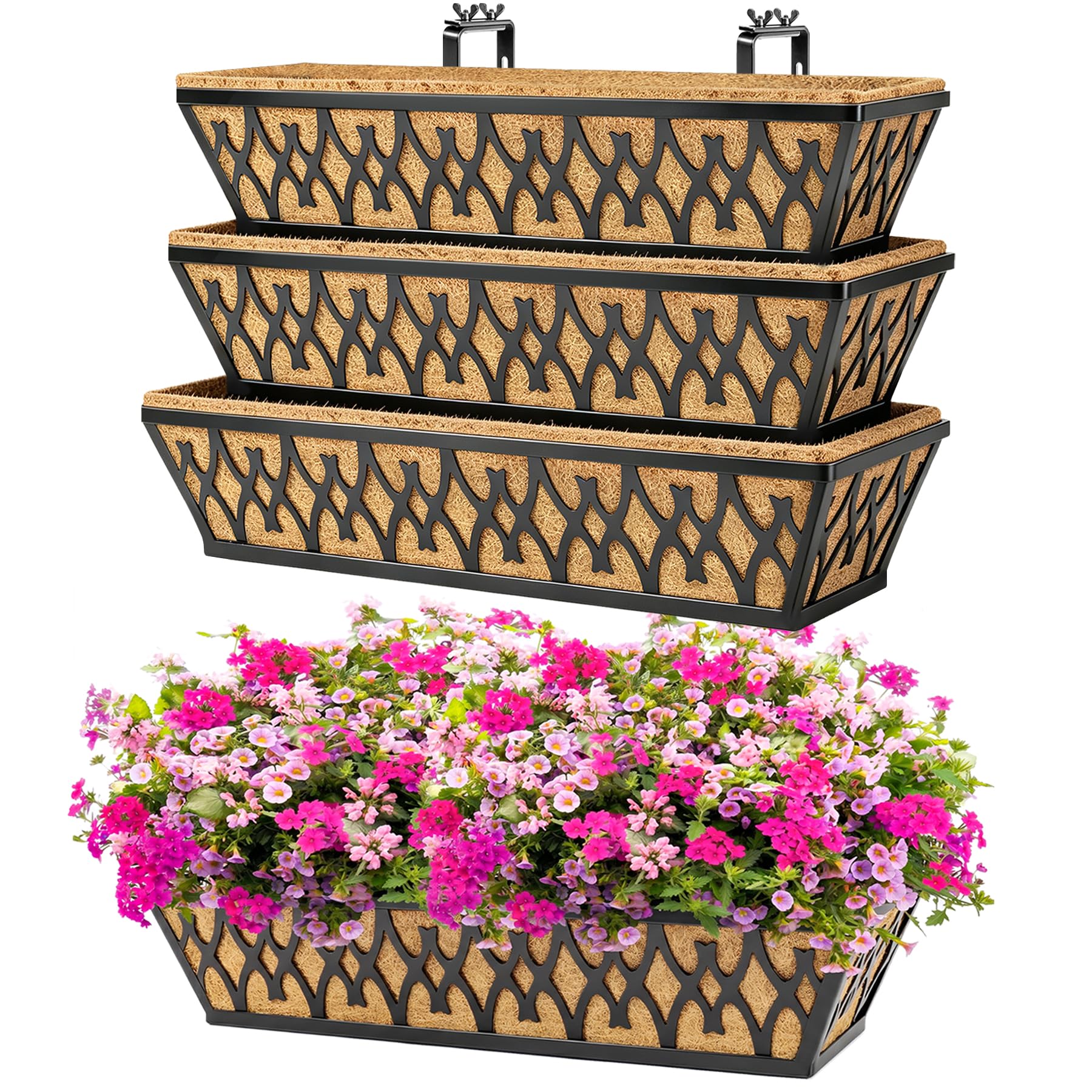 Karlliu 4 Pack 24 Inch Window Boxes