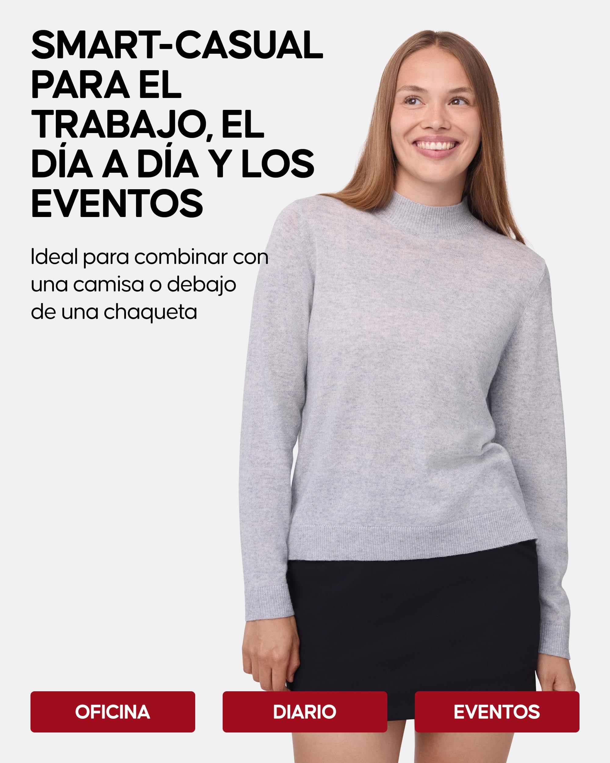 DANISH ENDURANCE Jersey de Merino con Cachemira para Mujer
