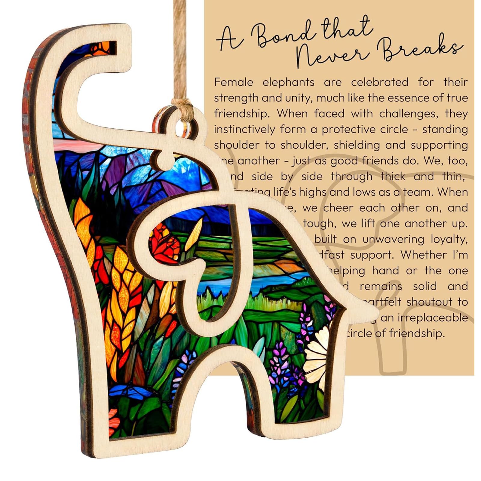 Friendship Elephant Ornament with Story Card,Friendship Elephant Ornament,Inspirational Friendship Gifts for Women,for Women Sisterhood Colleagues Condolence Gifts