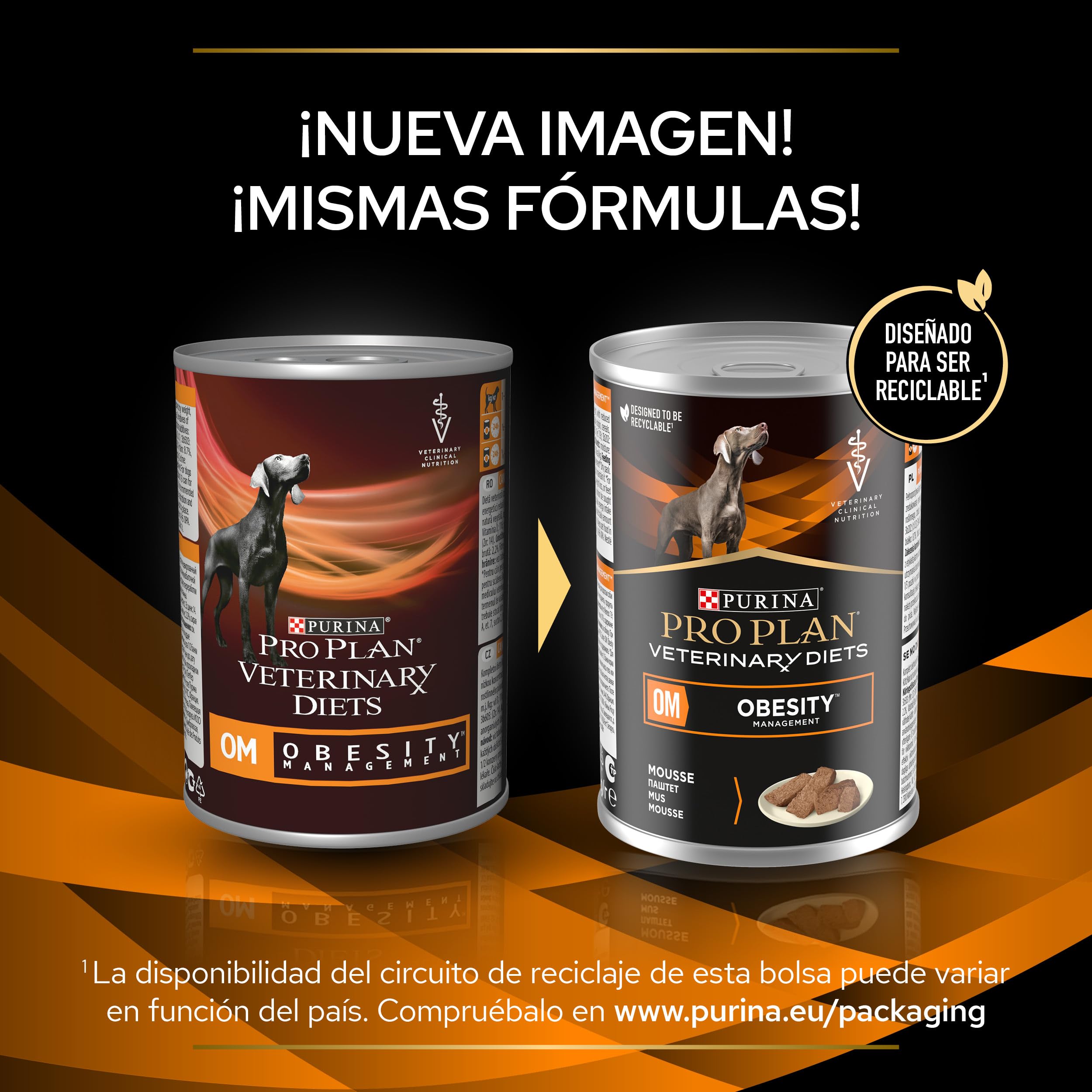 Pro Plan Veterinary Diets Canine OM Obesity Management | 12 x 400 g | Alimento Completo dietético para Perros Adultos | para la reducción del sobrepeso | Bajo en calorías